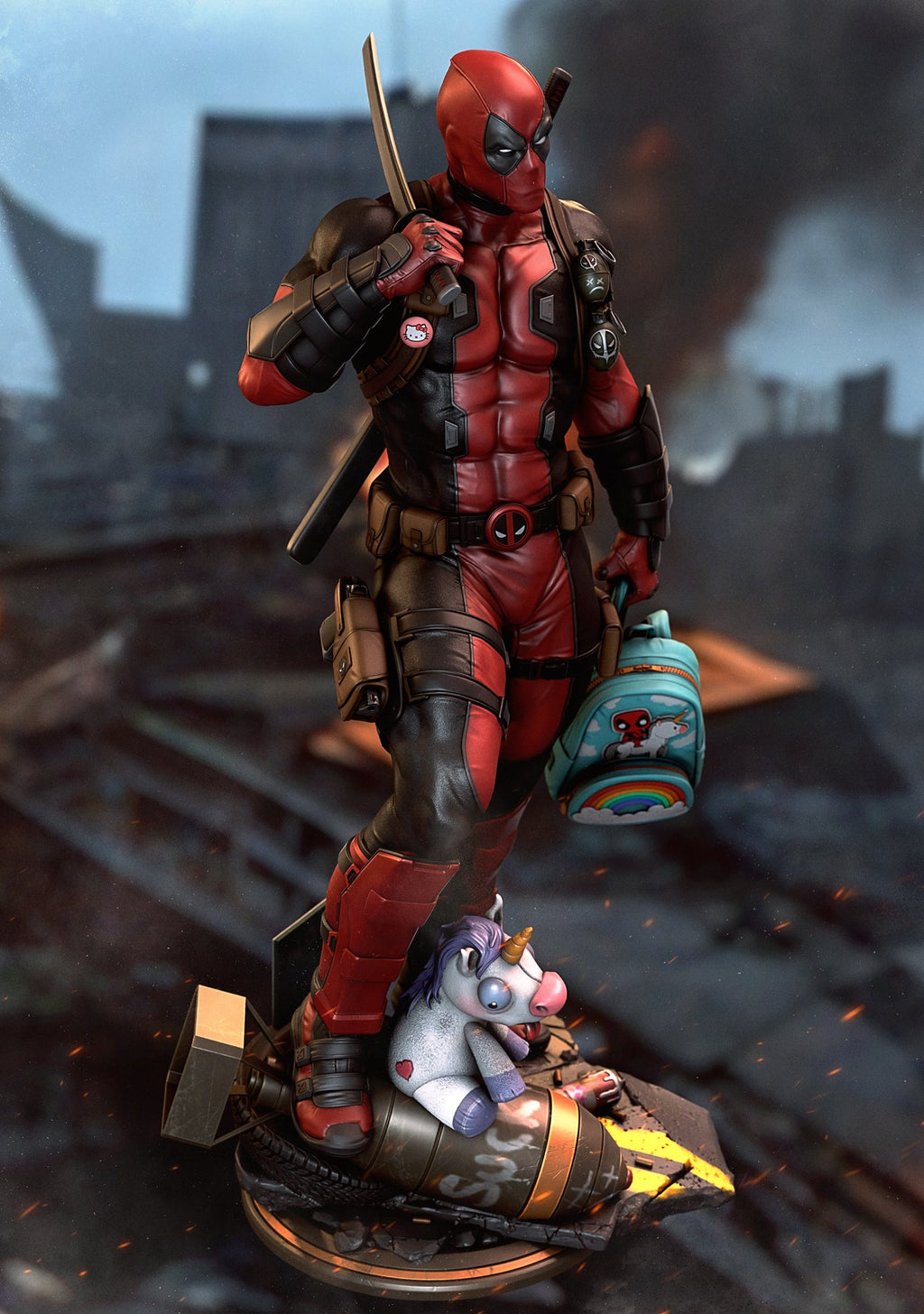 Deadpool Marvel resin figure by CA 3D Studios — studio preview 1