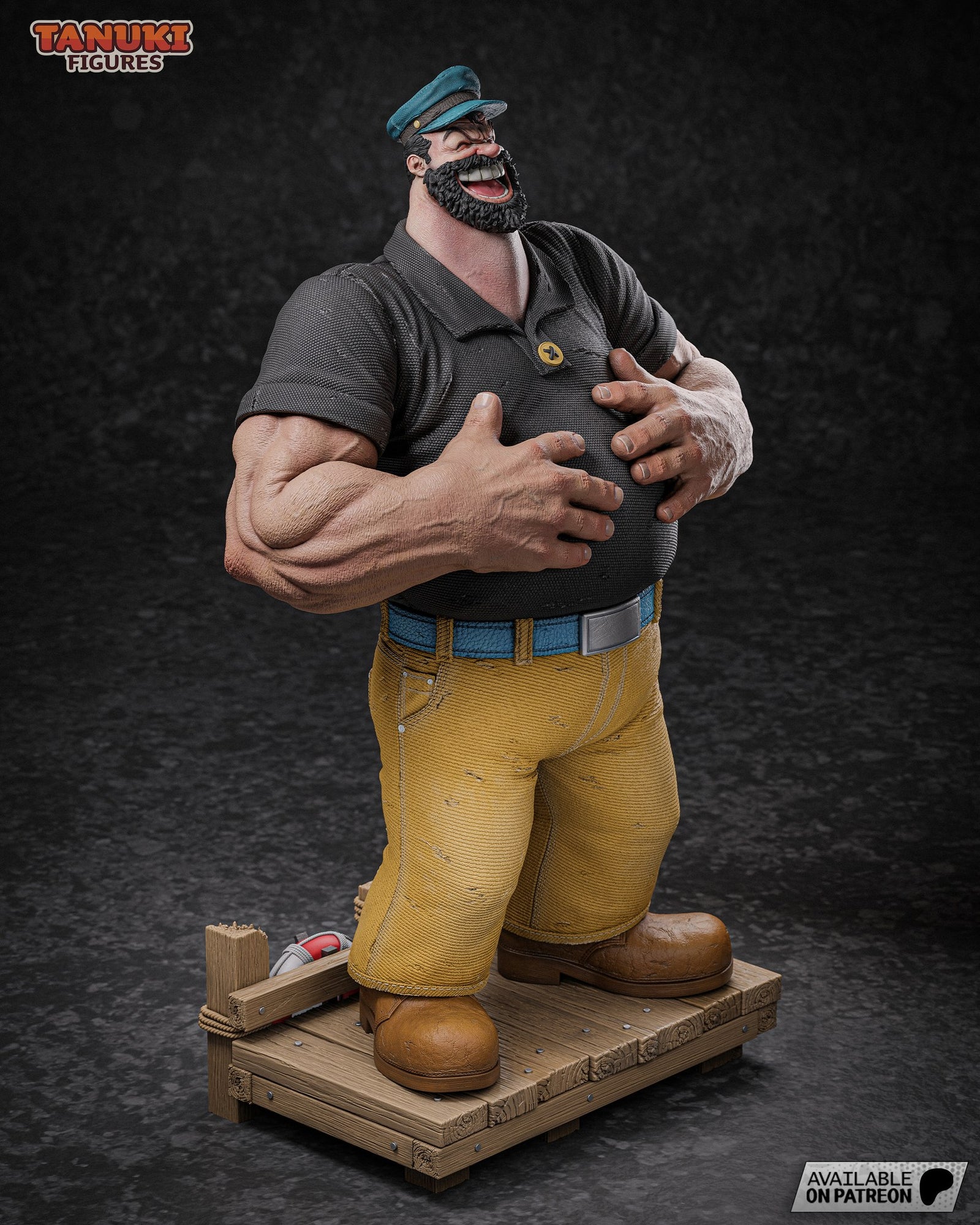 Bluto (Popeye) resin figure by Tanuki Figures — studio render 1