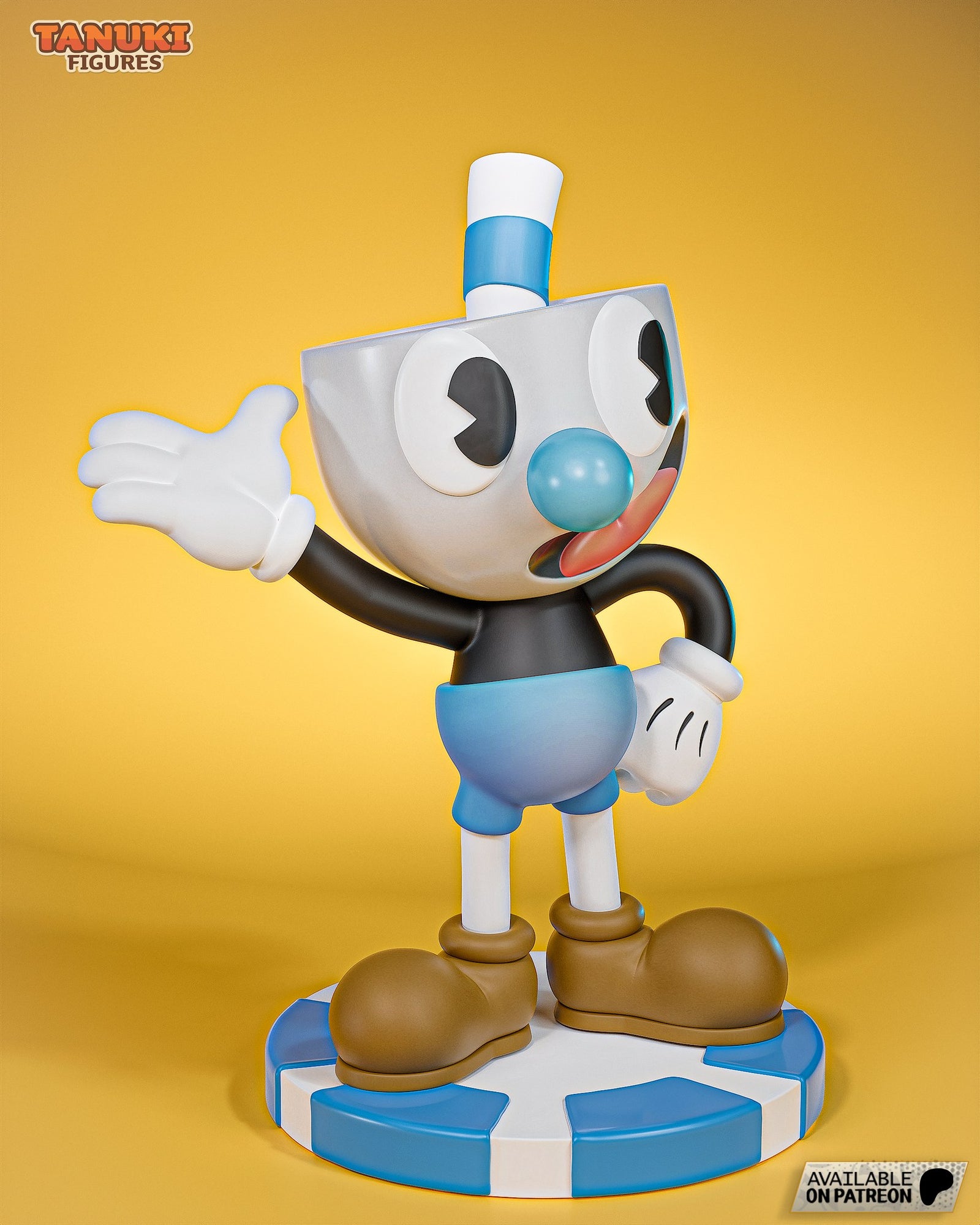 Mugman (Cuphead) resin figure by Tanuki Figures — studio render 5