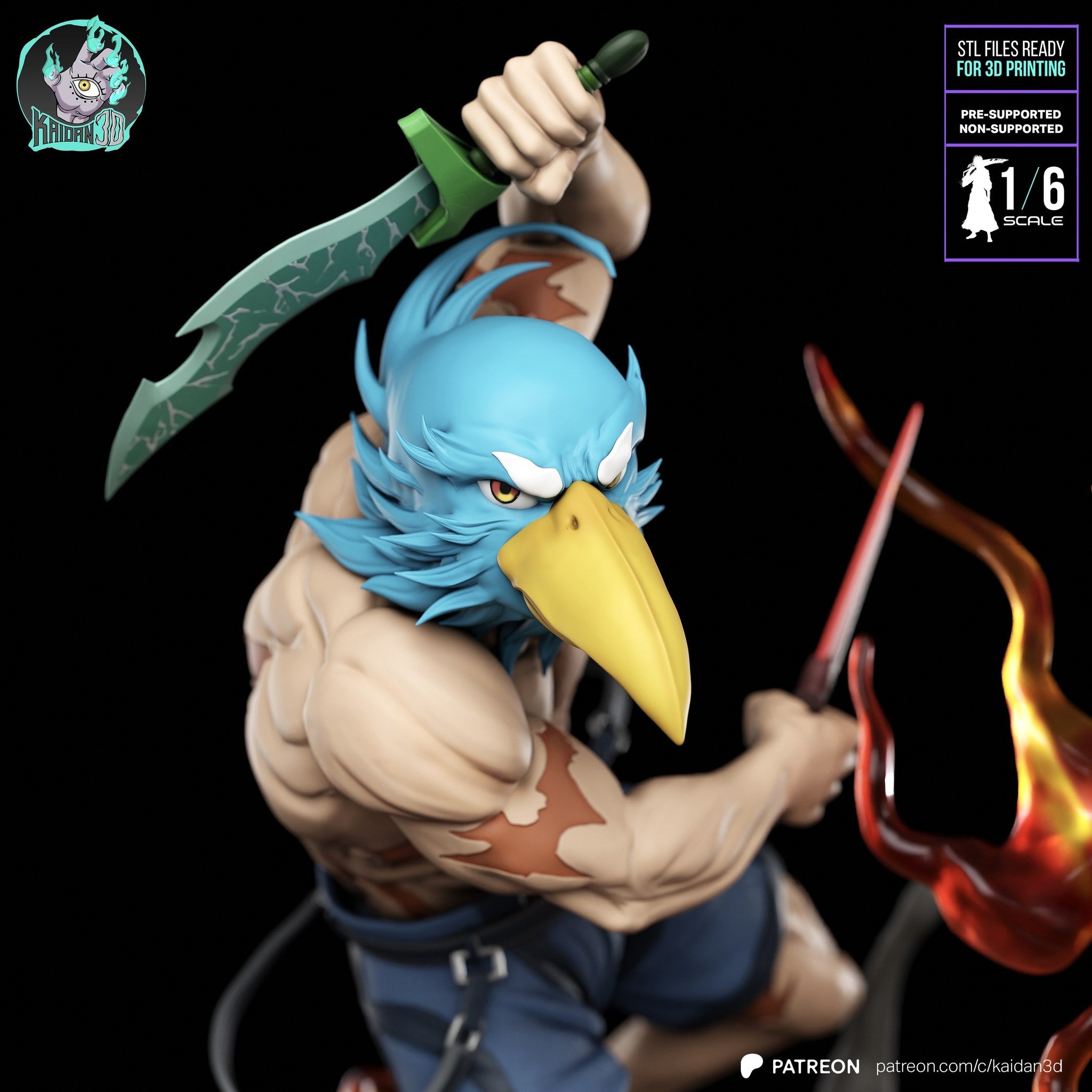 Sunraku (Shangri-La Frontier) resin figure by Kaidan 3D — studio render 6