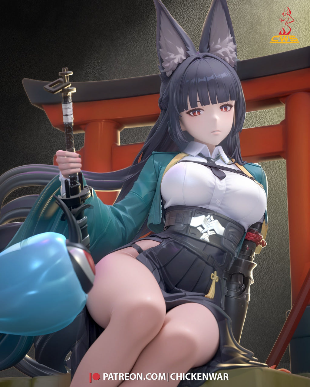Hoshimi Miyabi (Zenless Zone Zero) resin figure by CW Studio — studio render 3