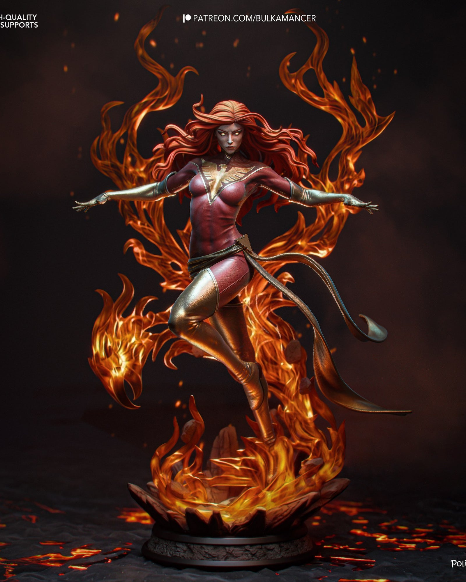 Jean Grey (Marvel) resin figure by Bulkamancer — studio render 4