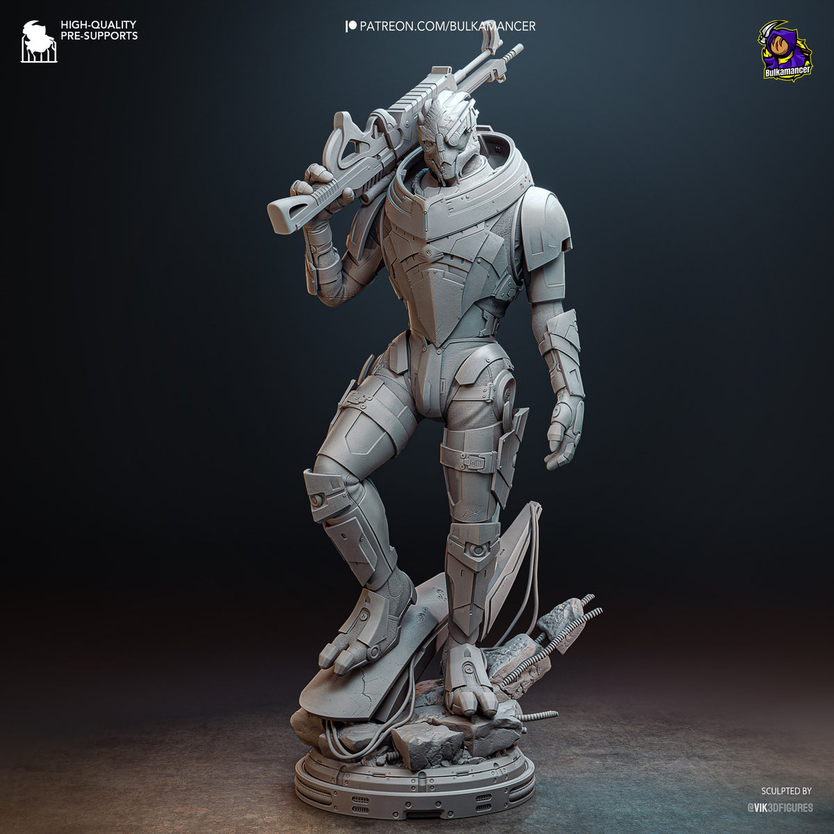 Garrus Vakarian (Mass Effect) resin figure by Bulkamancer — studio render 12