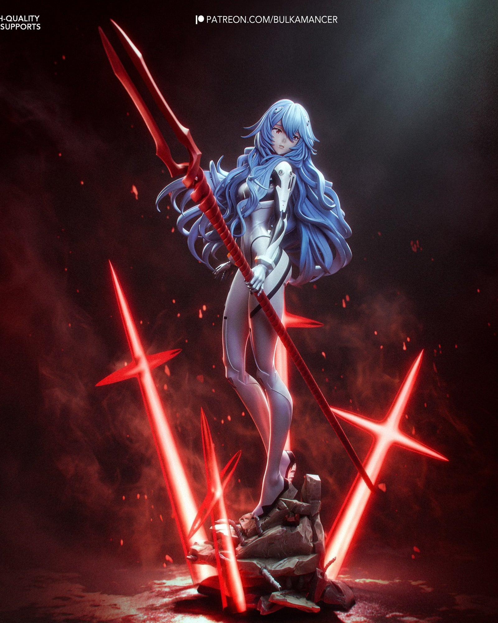 Rei Ayanami (Evangelion) resin figure by Bulkamancer — studio render 4