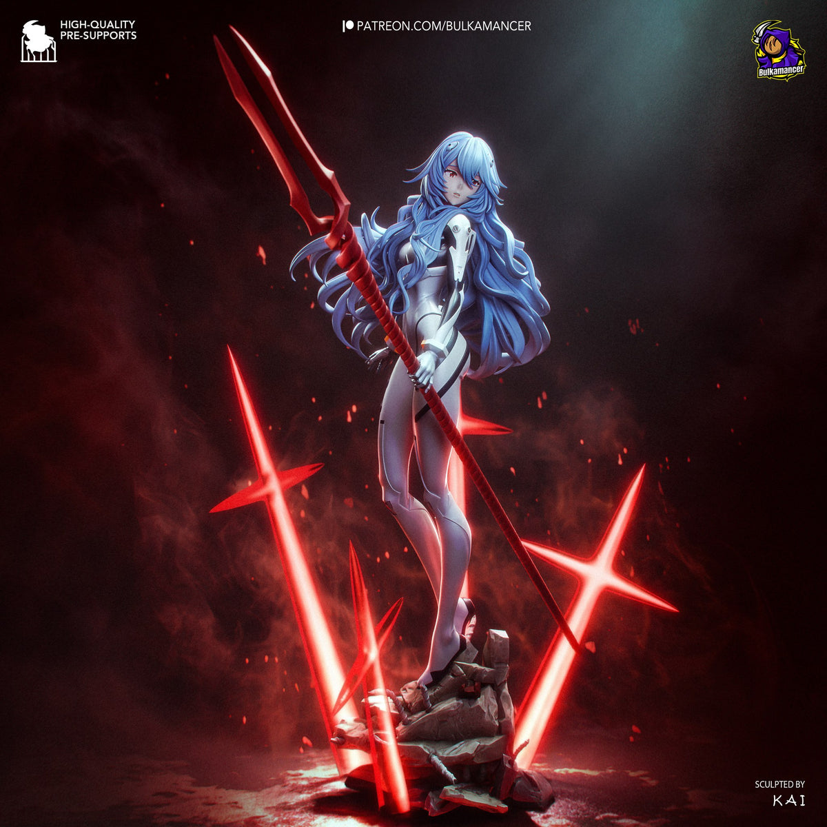 Rei Ayanami (Evangelion) resin figure by Bulkamancer — studio render 4