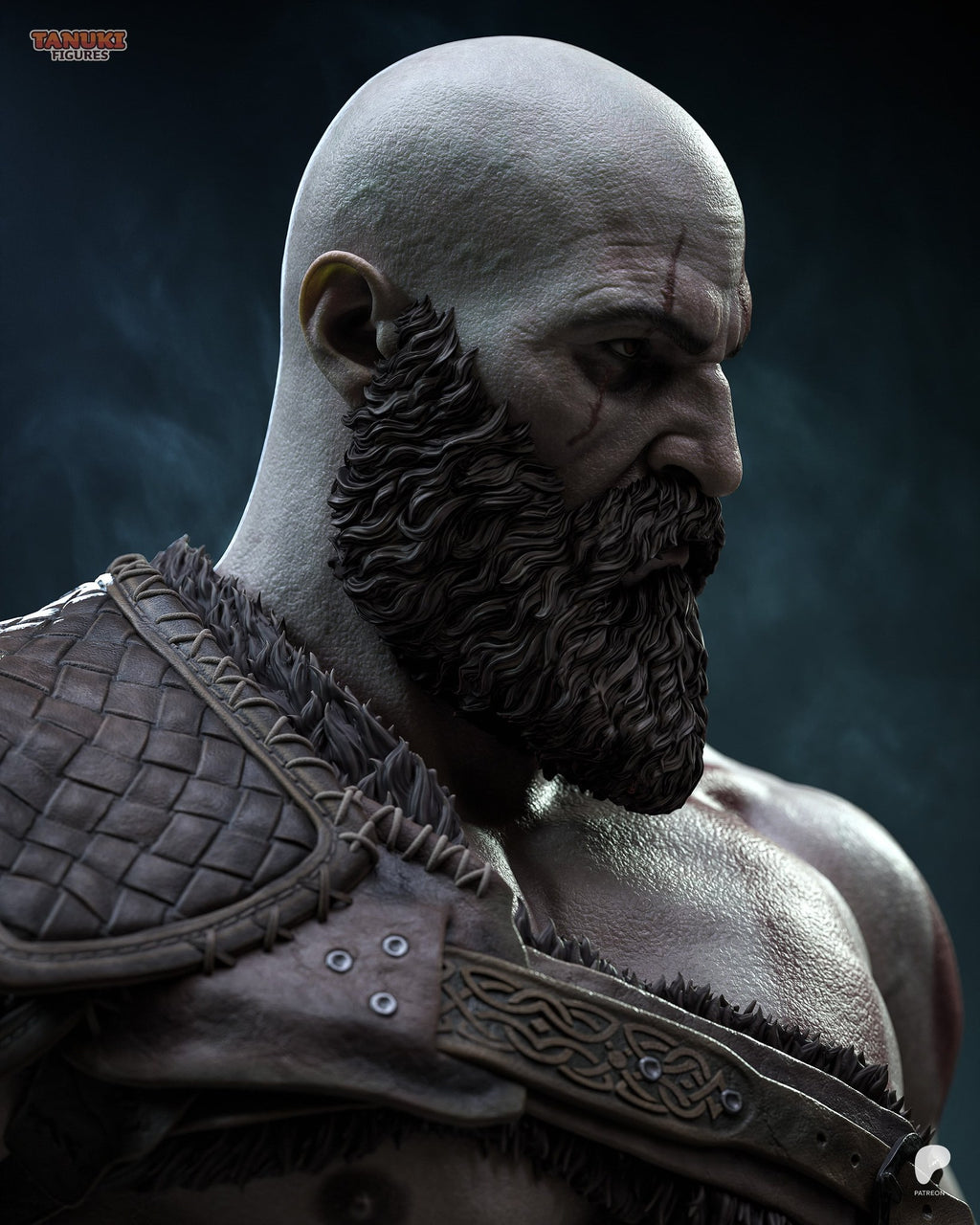 Kratos (God of War) resin figure by Tanuki Figures — studio render 3