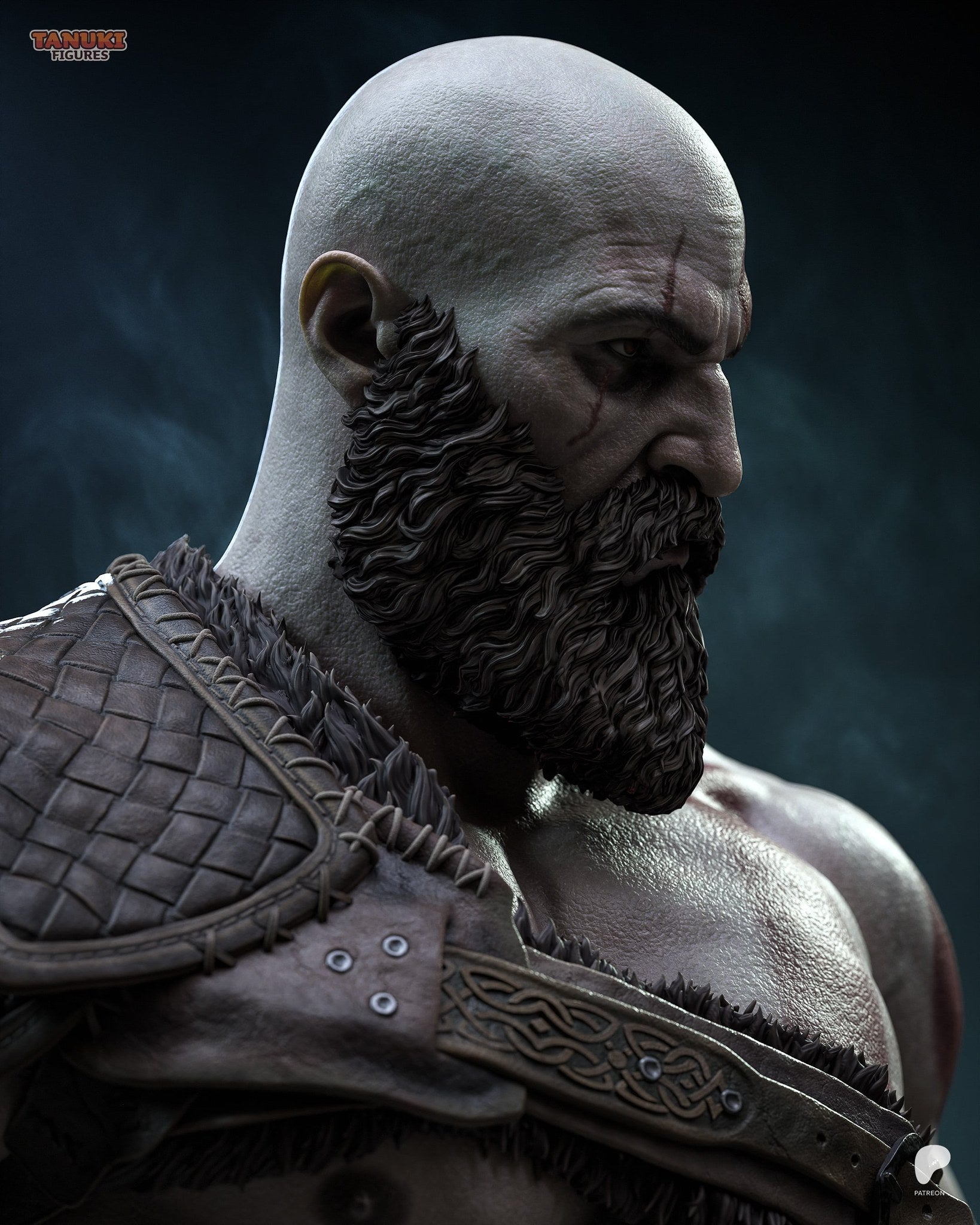 Kratos (God of War) resin figure by Tanuki Figures — studio render 3