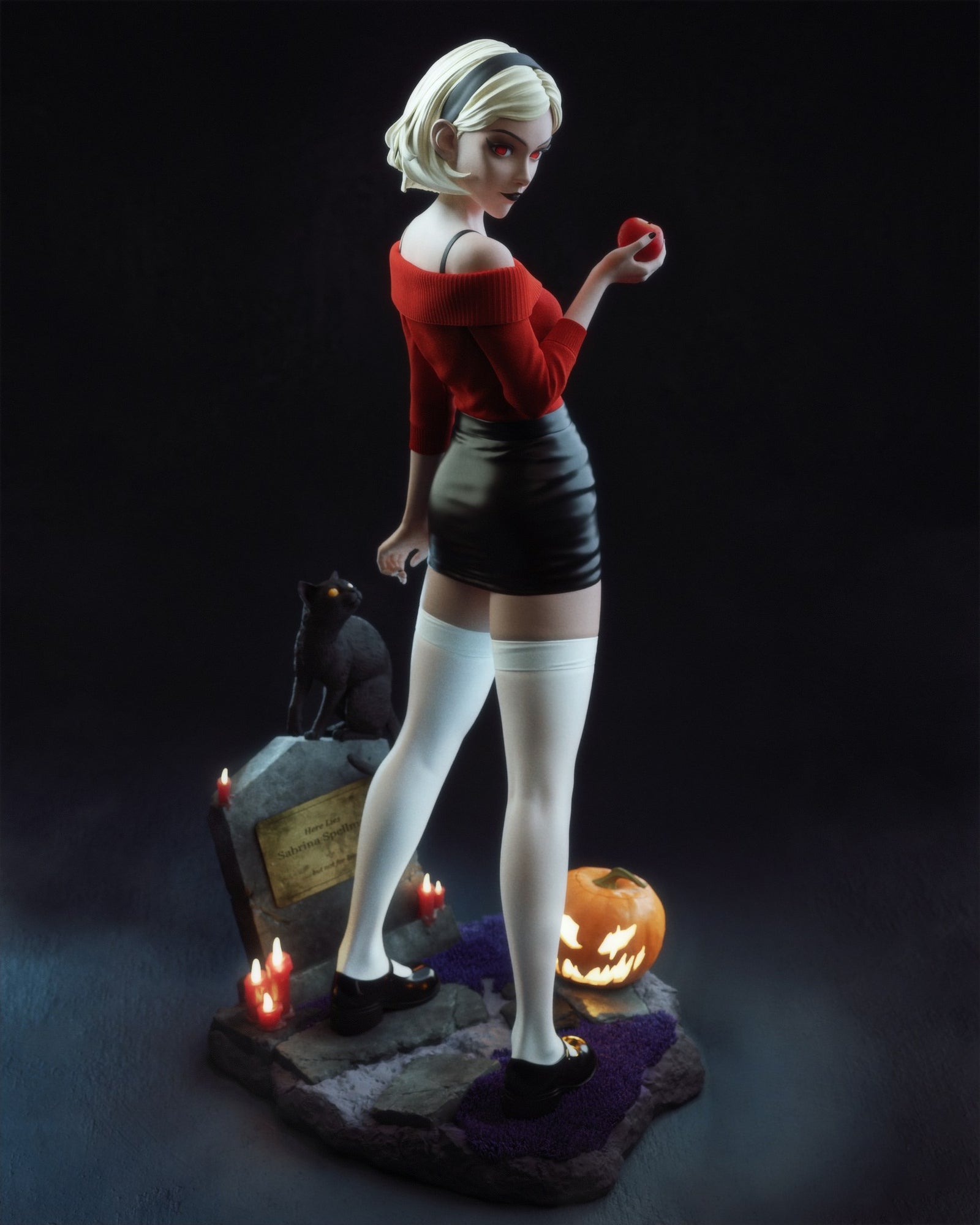 Sabrina Spellman (Chilling Adventures of Sabrina) resin figure by CA 3D Studios — studio render 2