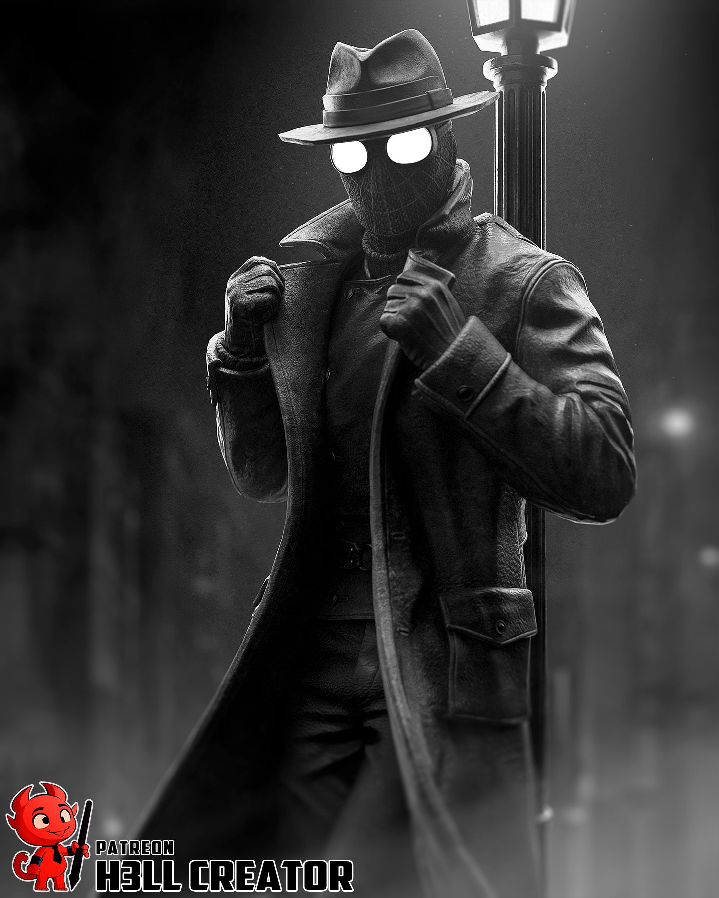 Spider-Man Noir (Marvel) resin figure by h3LLcreator — studio render 1
