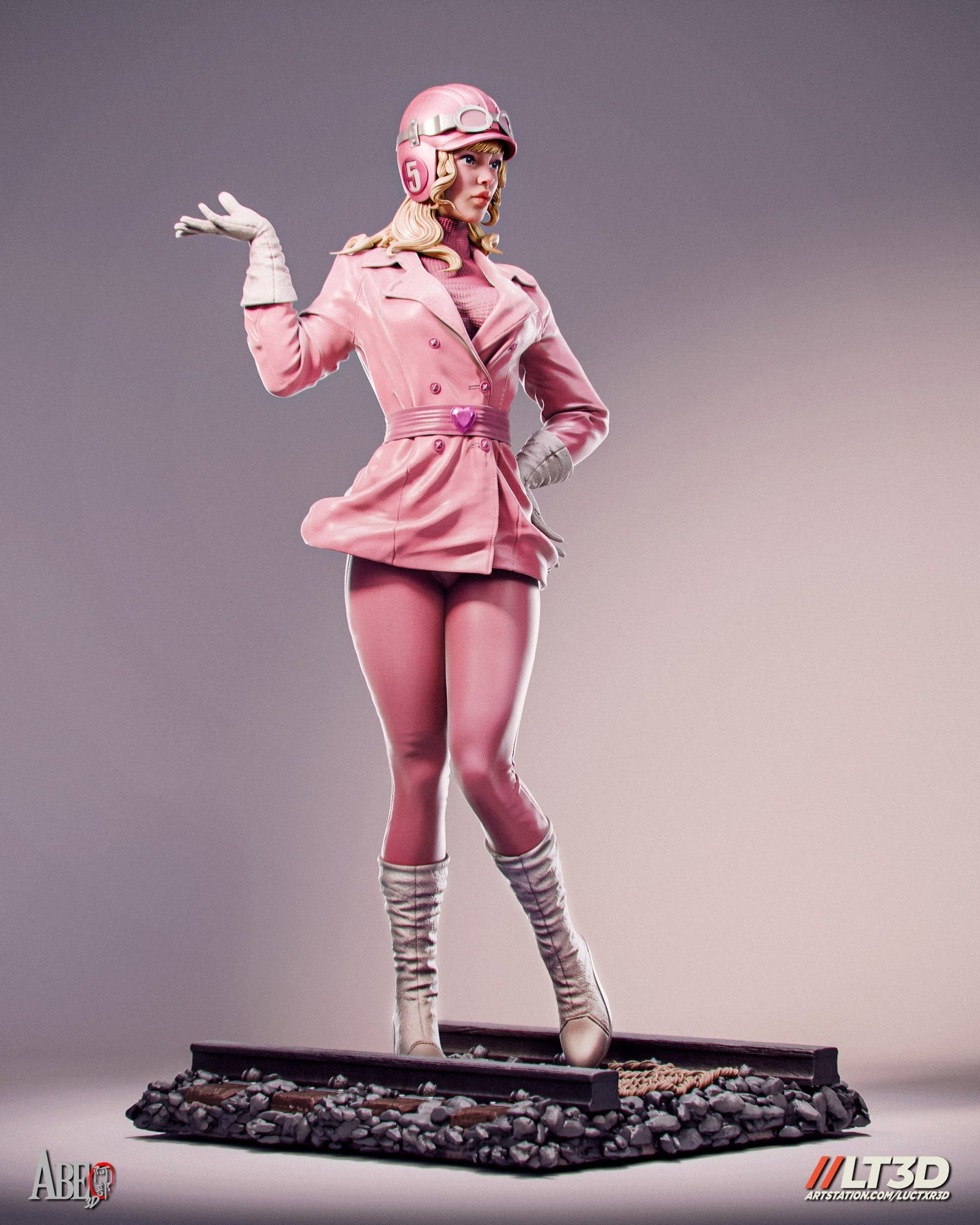 Penelope Pitstop (Wacky Races) resin figure by Abe3D — studio render 2