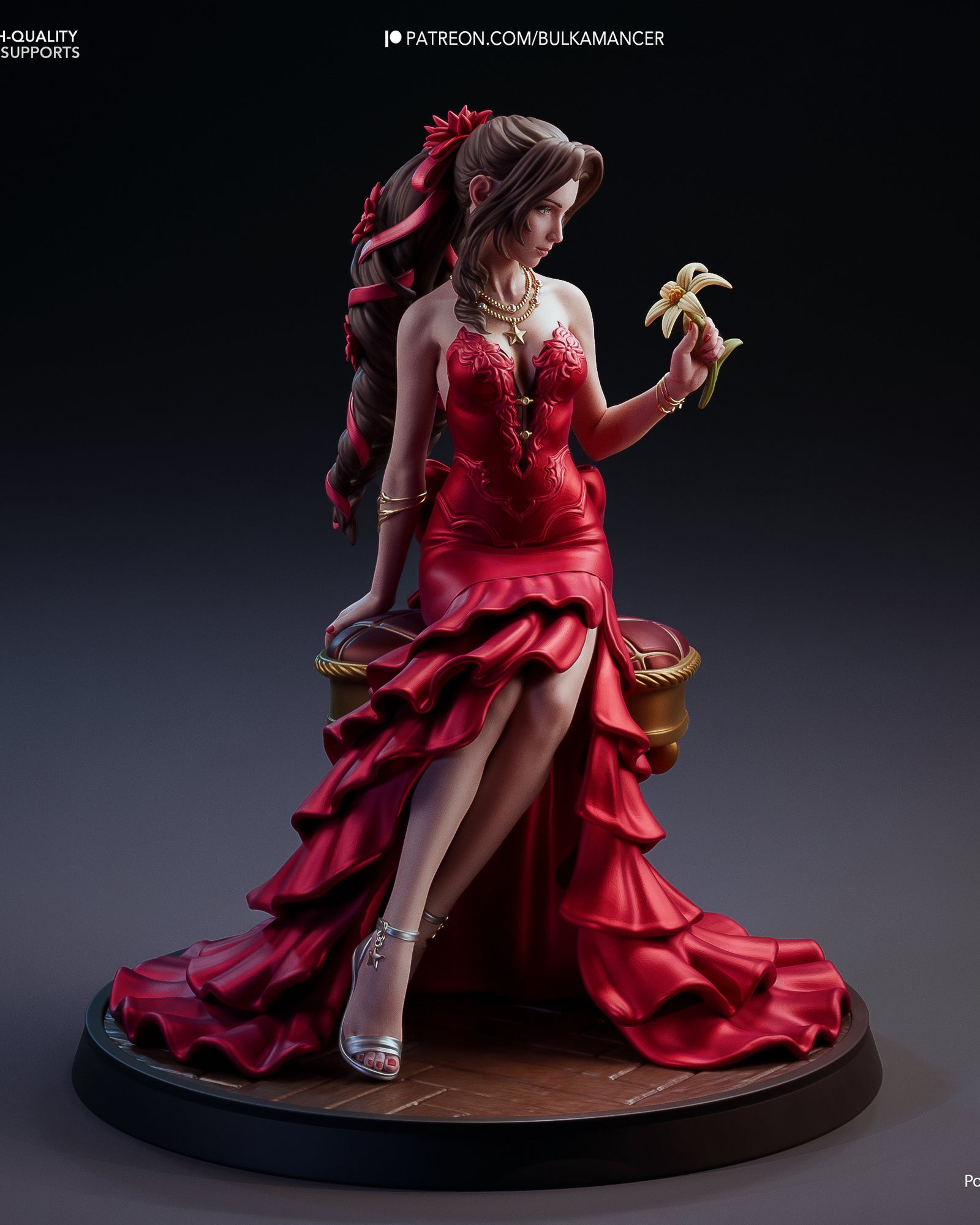 Aerith Gainsborough (Final Fantasy) resin figure by Bulkamancer — studio render 3