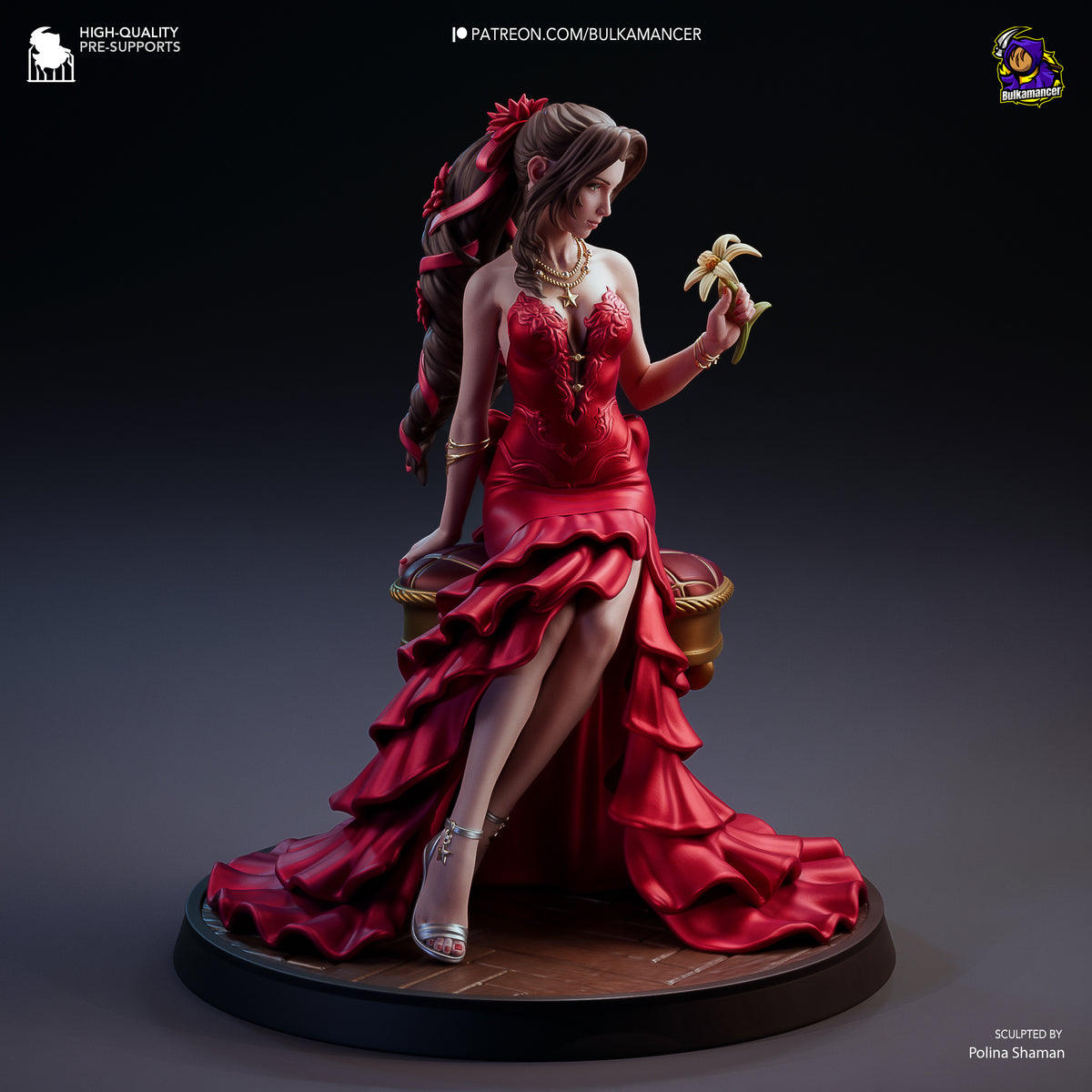 Aerith Gainsborough (Final Fantasy) resin figure by Bulkamancer — studio render 3
