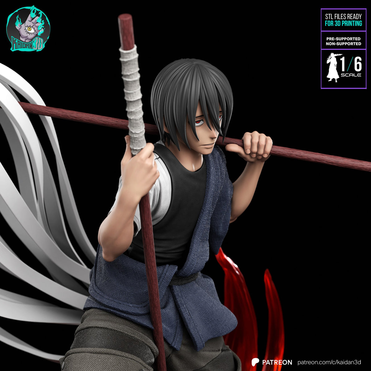 Benimaru Shinmon (Fire Force) resin figure by Kaidan 3D — studio render 4