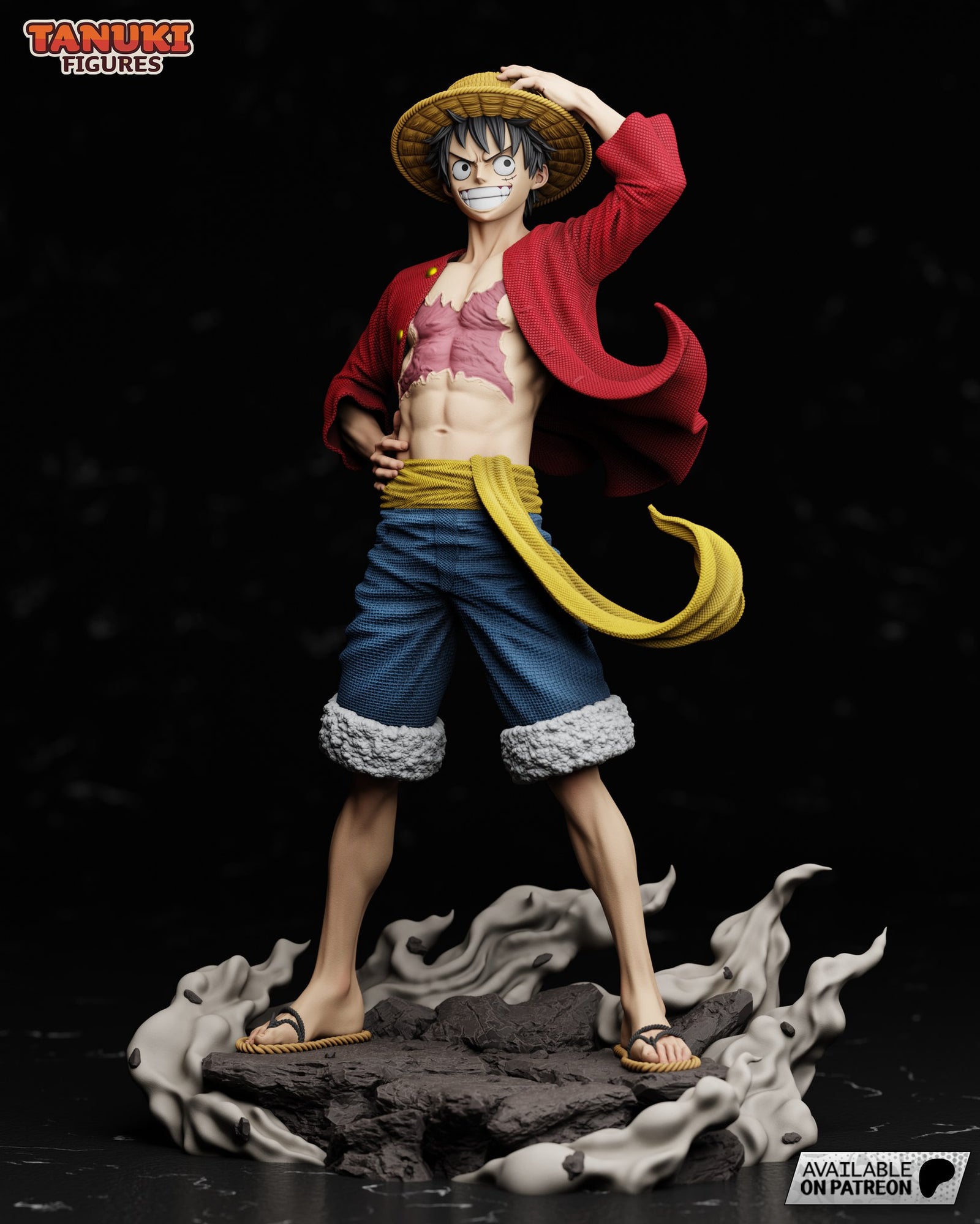 Monkey D. Luffy (One Piece) resin figure by Tanuki Figures — studio render 1