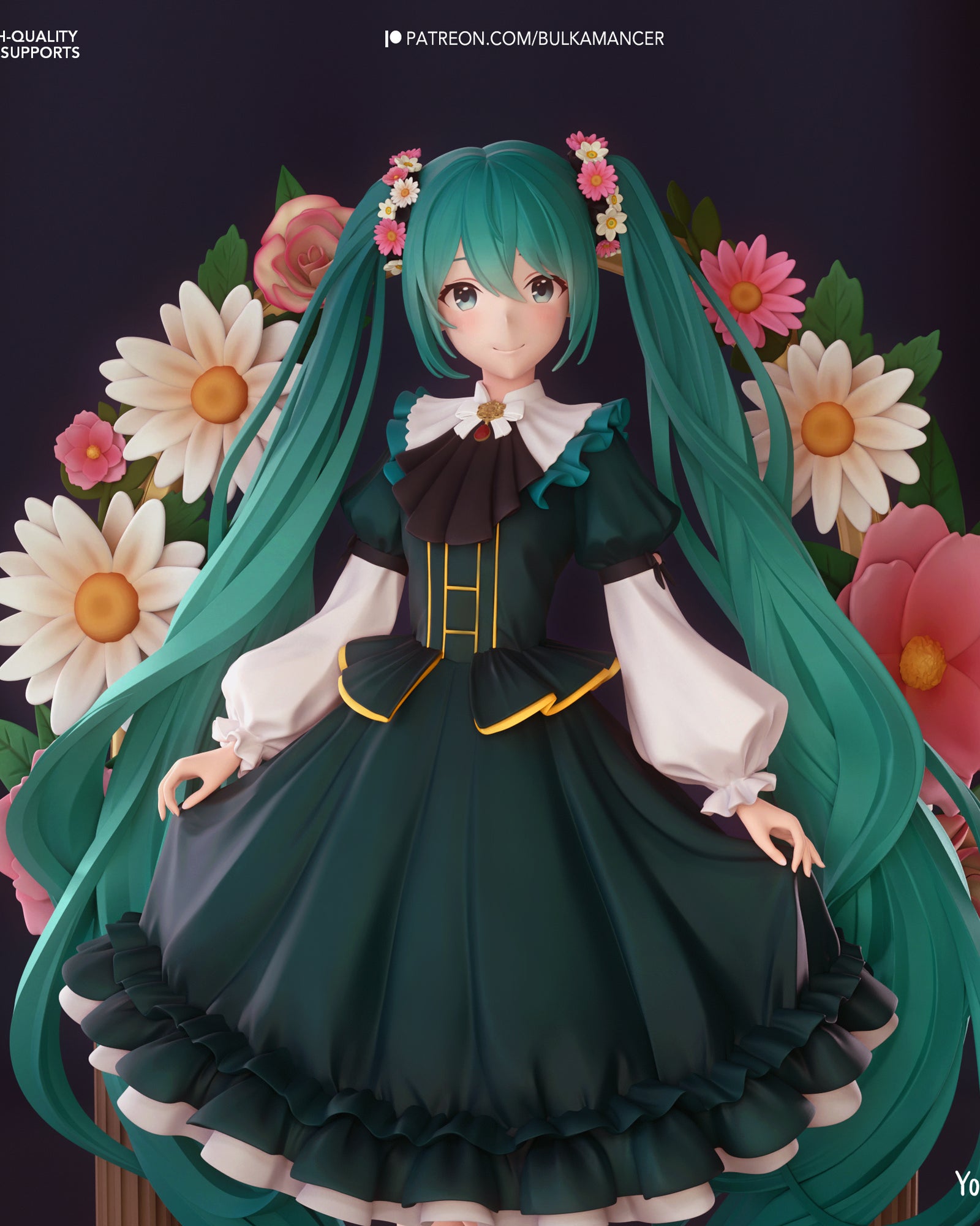 Hatsune Miku (Vocaloid) resin figure by Bulkamancer — studio render 1
