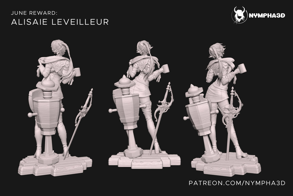Alisaie Leveilleur (Final Fantasy) resin figure by Nympha — studio render 7