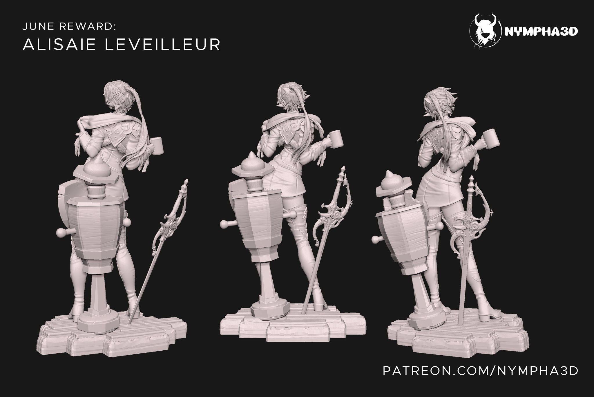 Alisaie Leveilleur (Final Fantasy) resin figure by Nympha — studio render 7