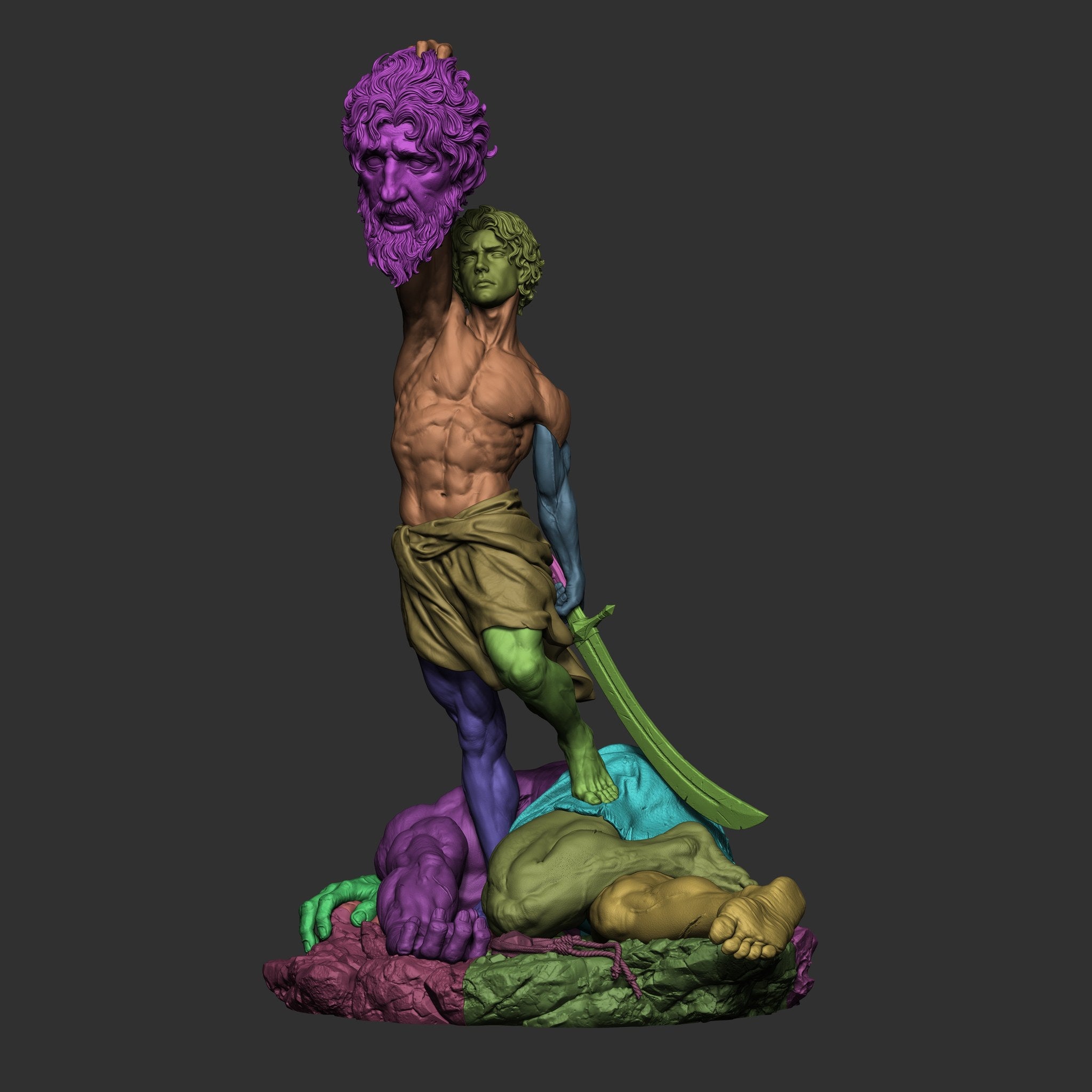 David and Goliath — studio render 8
