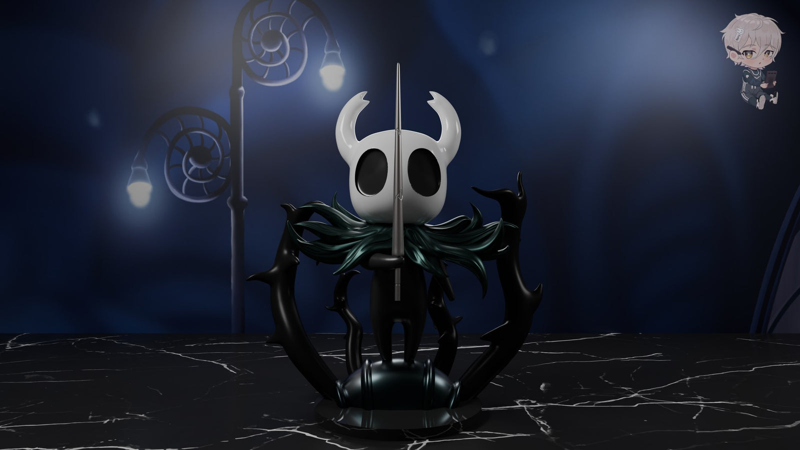 The Knight (Hollow Knight) resin figure by RemyJF — studio render 1