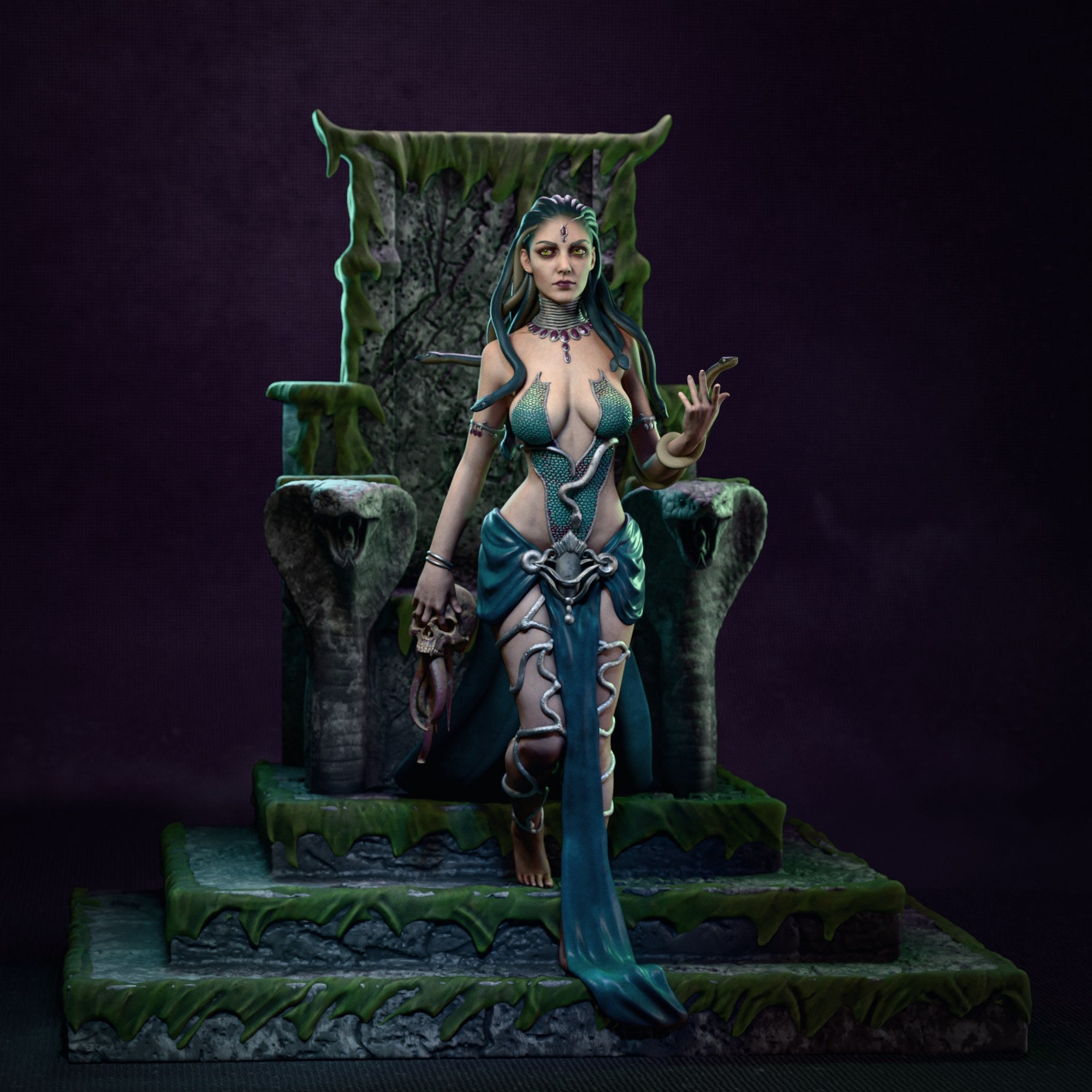 Medusa Greek mythology resin figure by CA 3D Studios — studio preview 2