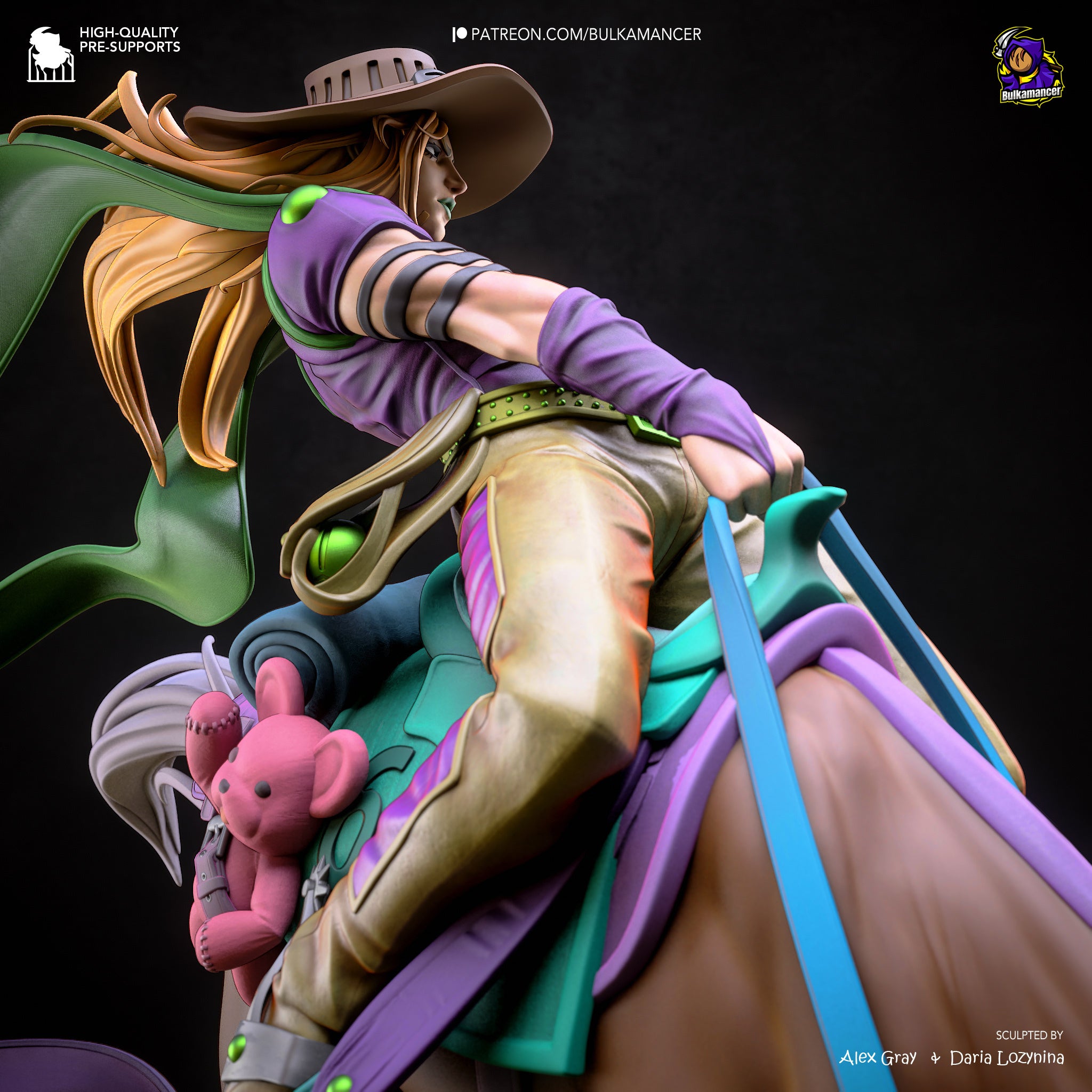 Gyro Zeppeli (Jojo's Bizarre Adventure) resin figure by Bulkamancer — studio render 11