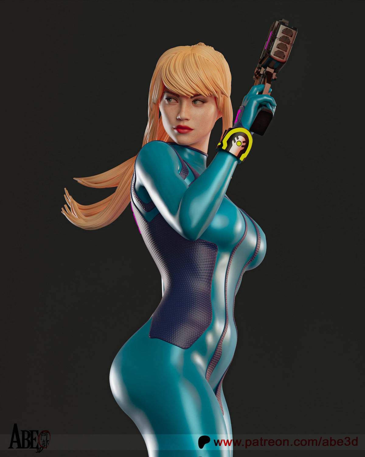 Samus Aran (Metroid) resin figure by Abe3D — studio render 11