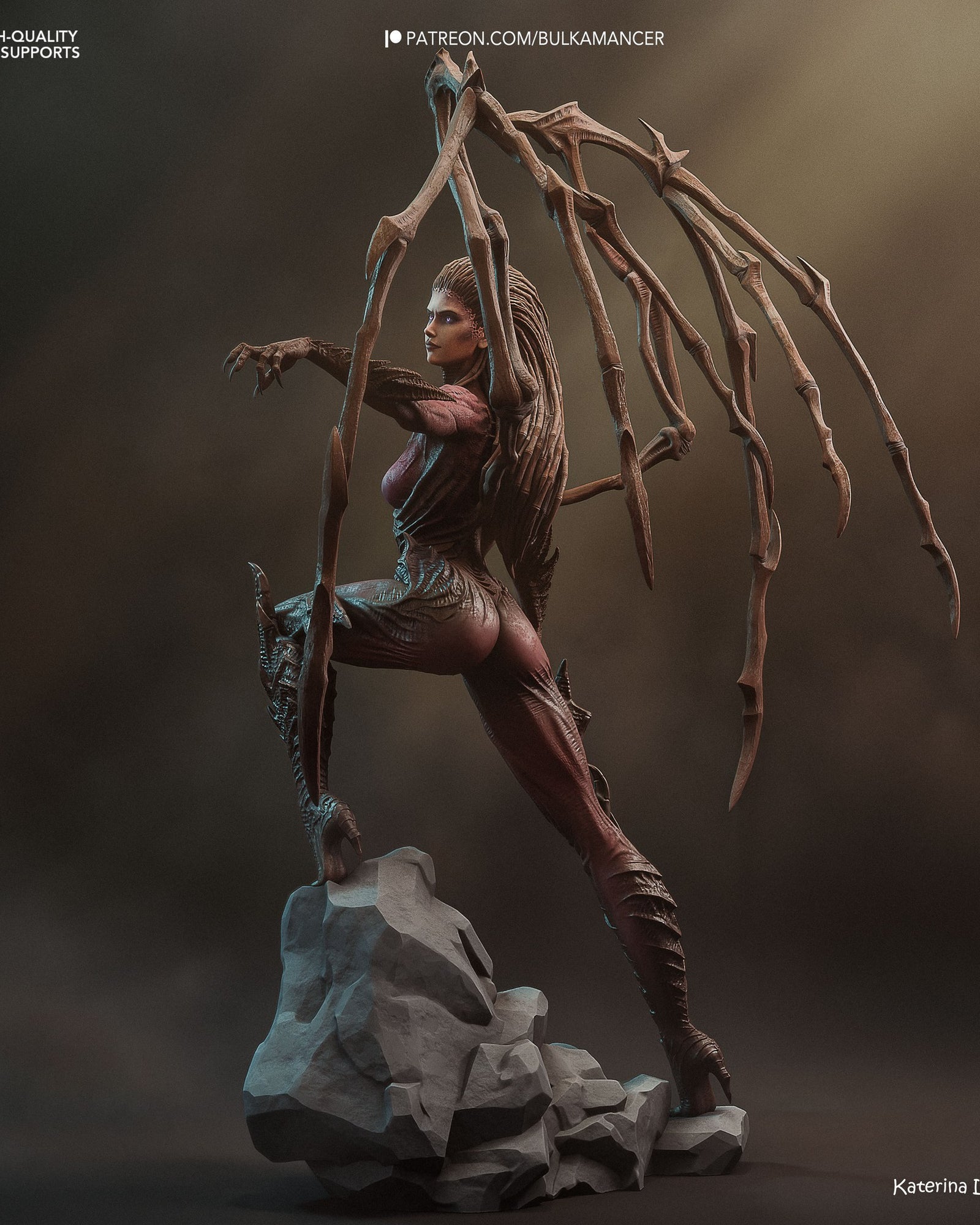 Sarah Kerrigan (StarCraft) resin figure by Bulkamancer — studio render 3