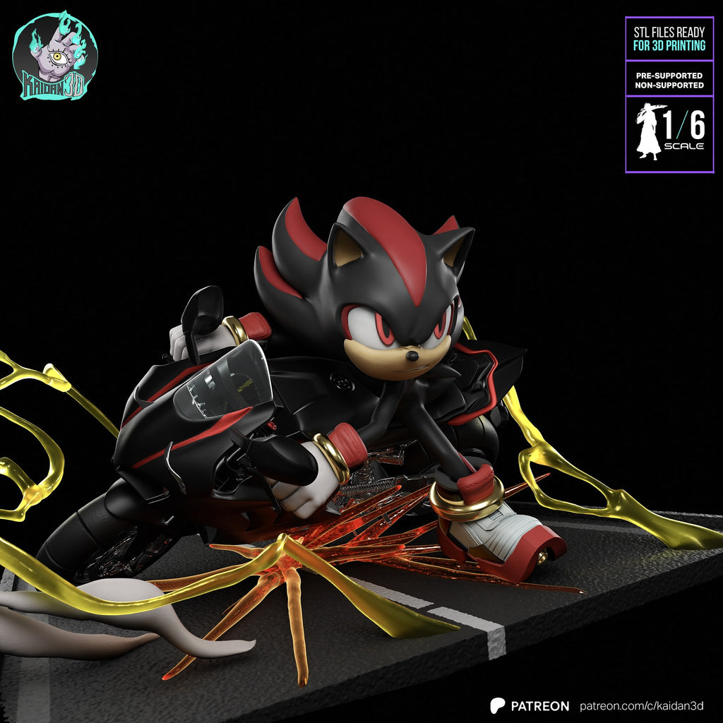 Shadow the Hedgehog (Sonic) resin figure by Kaidan 3D — studio render 4