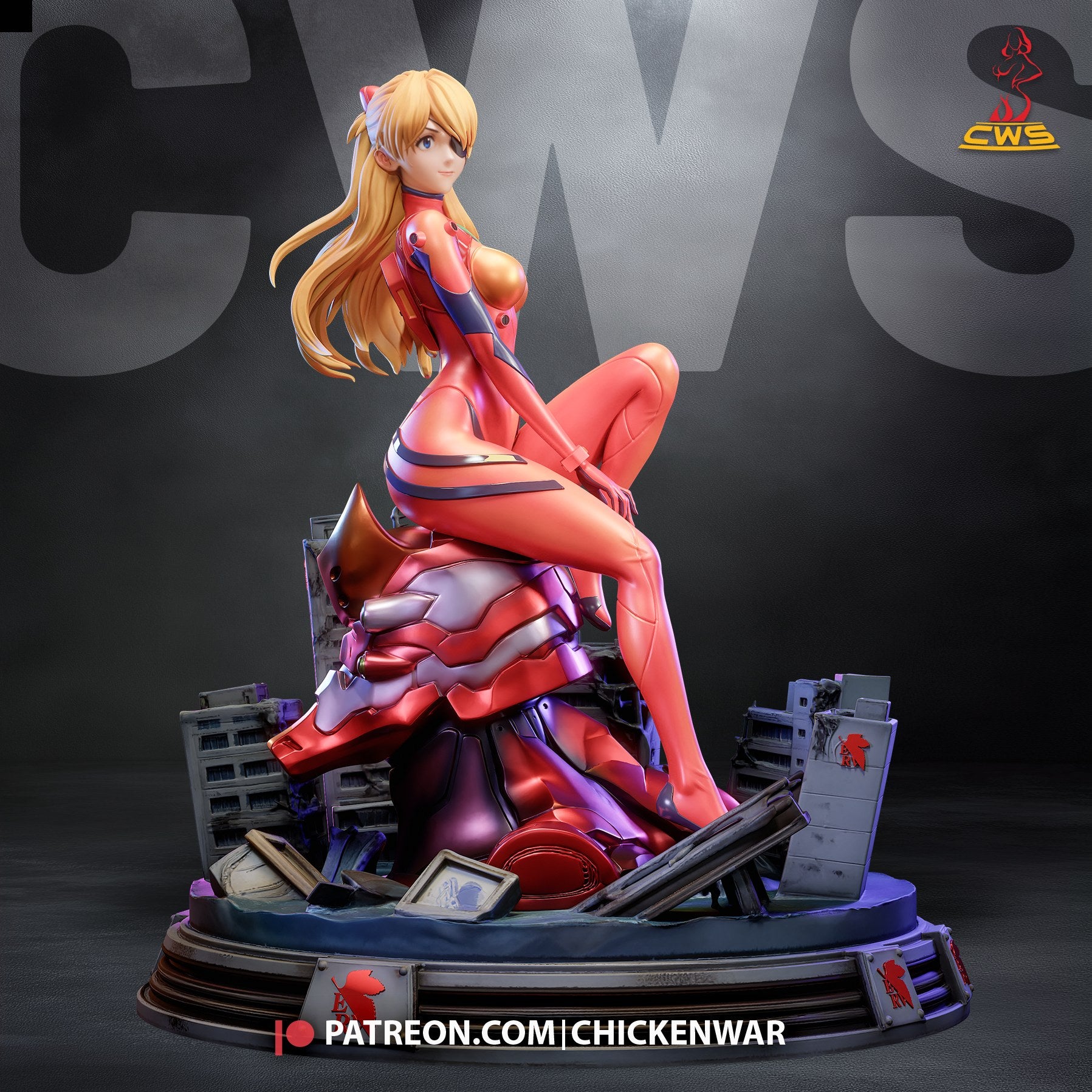 Asuka Langley (Evangelion) resin figure by CW Studio — studio render 5