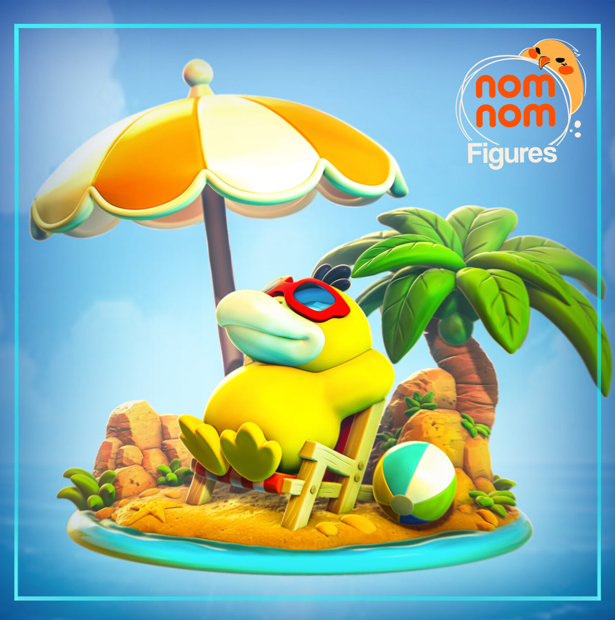 Psyduck Pokemon Chibi resin figure by NomNom Figures — studio preview 2