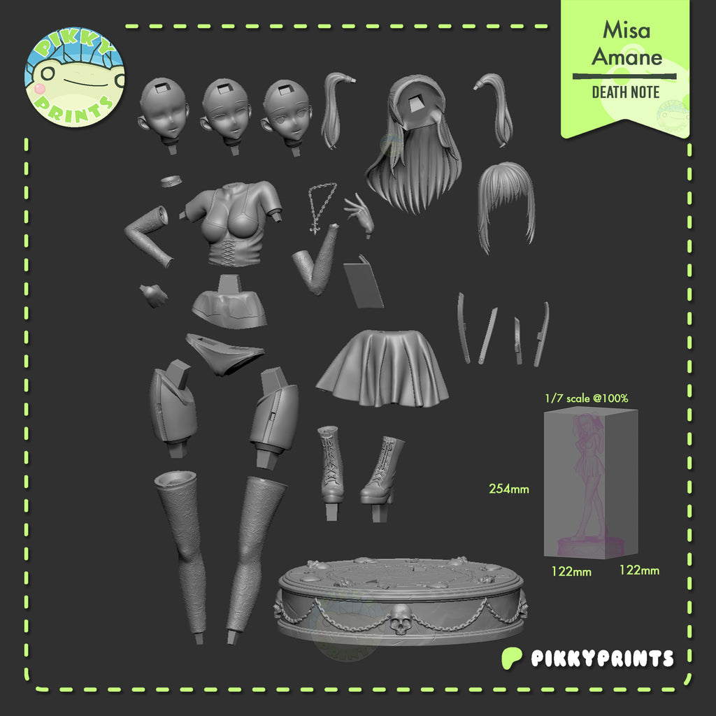Misa Amane (Death Note) resin figure by PikkyPrints — studio render 7