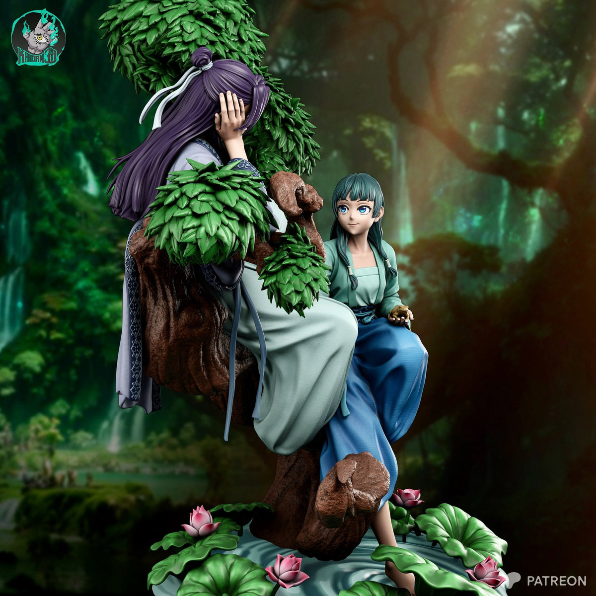 Jinshi and Maomao (The Apothecary Diaries) resin figure by Kaidan 3D — studio render 3