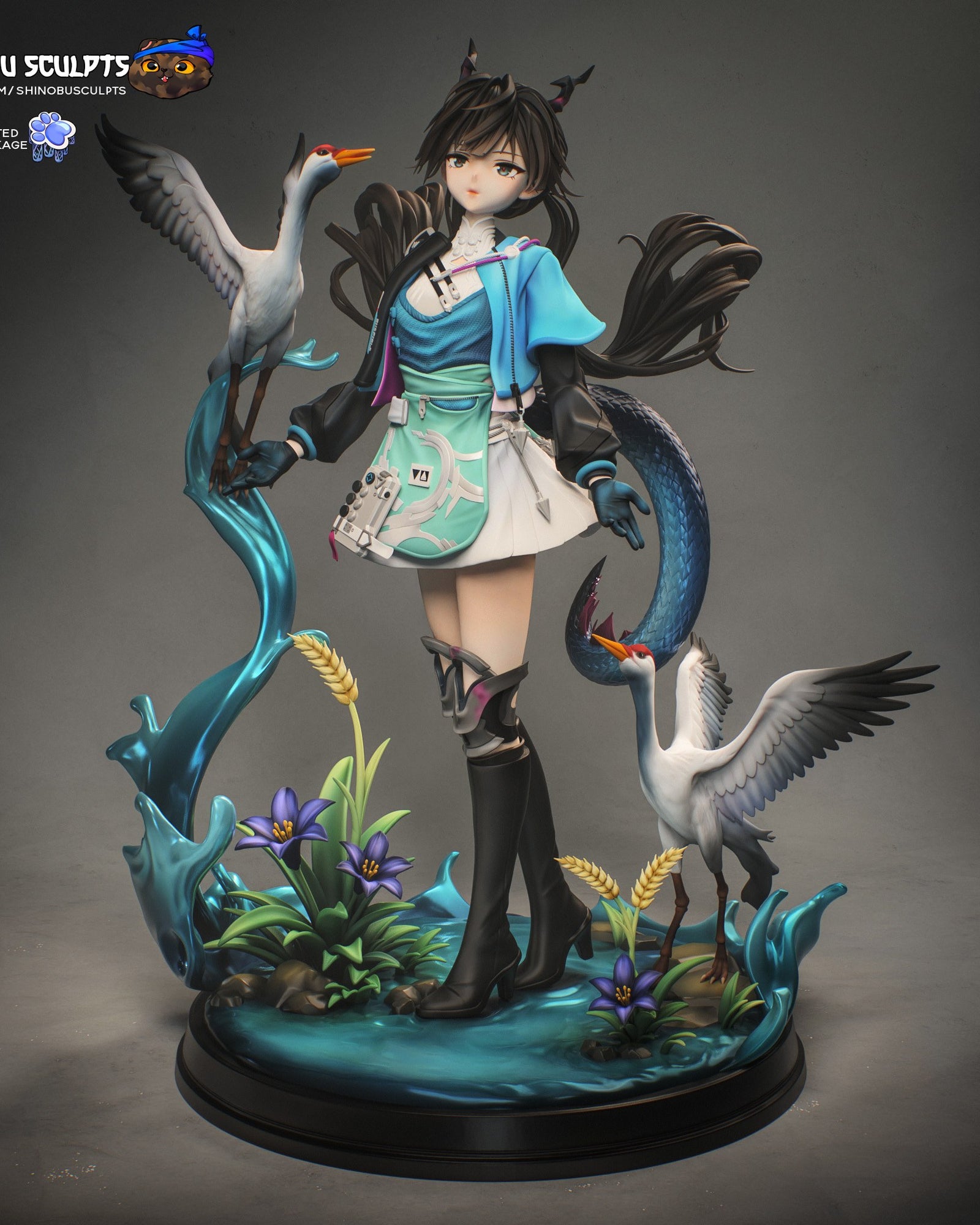 Chen Qianyu (Arknights: Endfield) resin figure by Shinobu Sculpts — studio render 2
