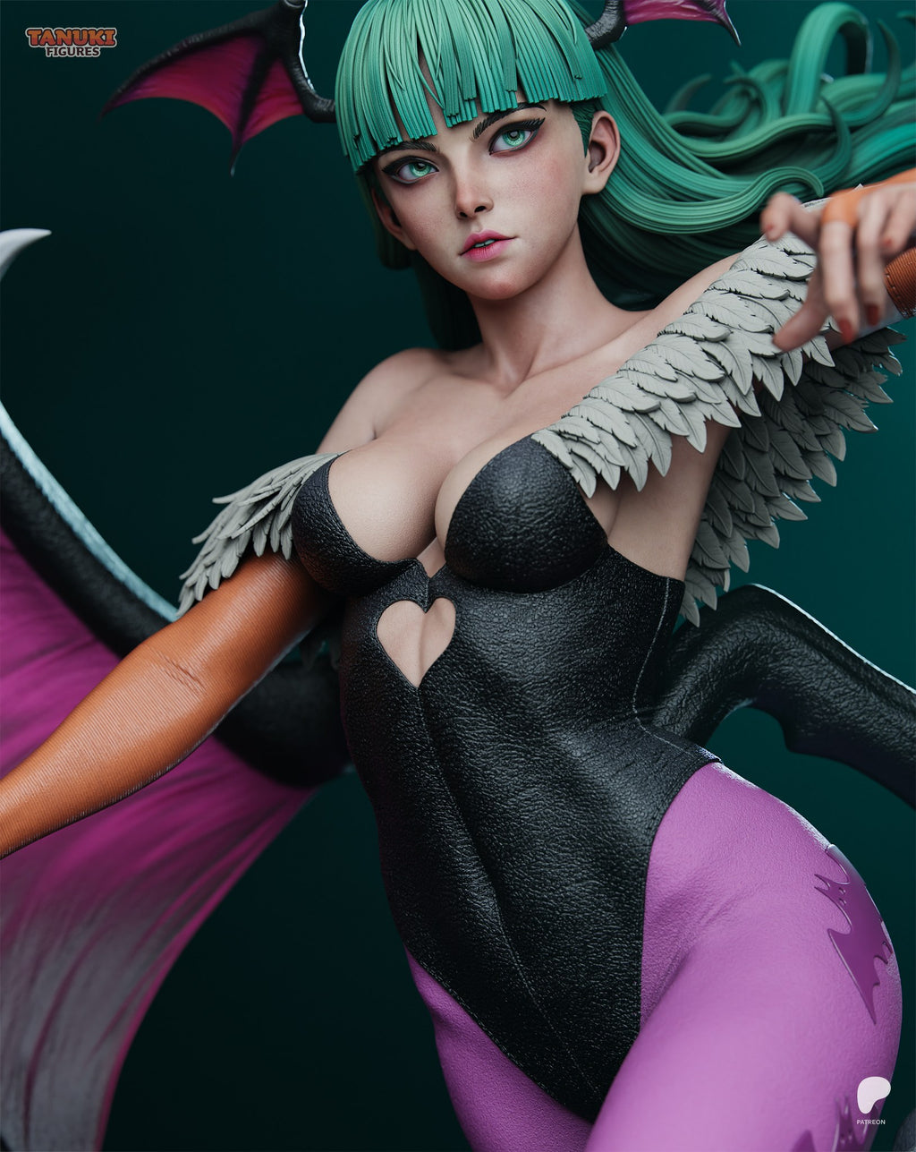 Morrigan Aensland (Darkstalkers) resin figure by Tanuki Figures — studio render 2