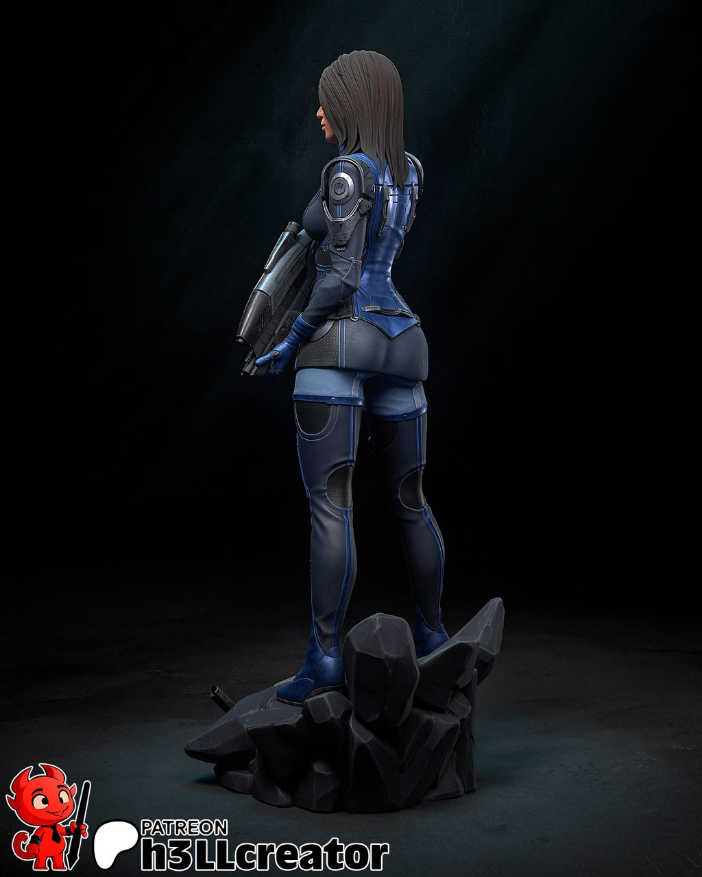 Ashley Williams (Mass Effect) resin figure by h3LLcreator — studio render 10