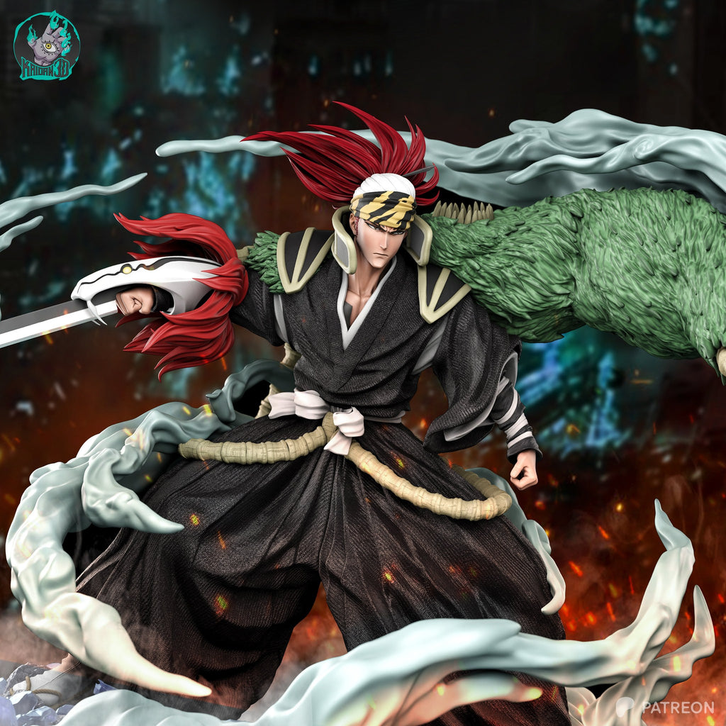 Renji Abarai (Bleach) resin figure by Kaidan 3D — studio render 2