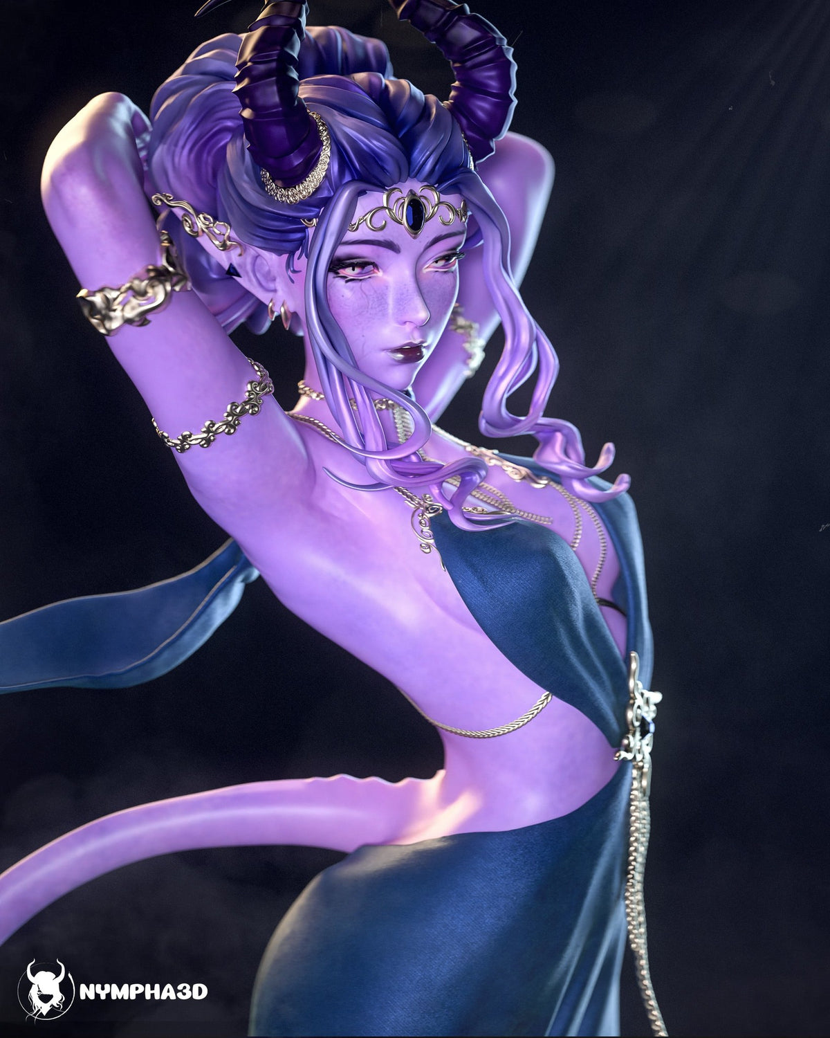 Tiefling Woman (_Original Characters) resin figure by Nympha — studio render 2
