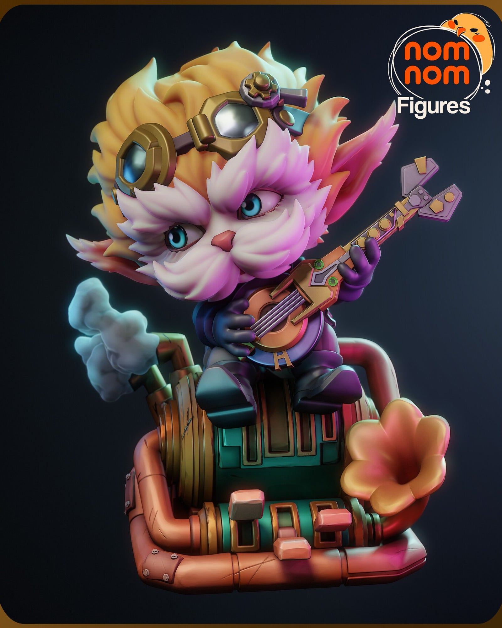 Heimerdinger Arcane Chibi resin figure by NomNom Figures — studio preview 2