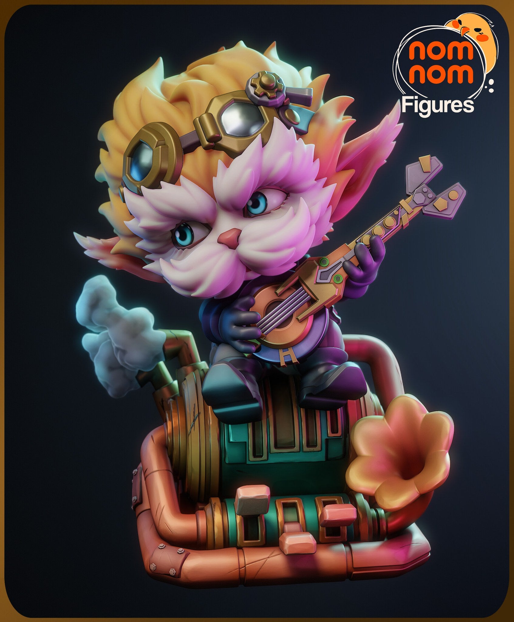 Heimerdinger Arcane Chibi resin figure by NomNom Figures — studio preview 2