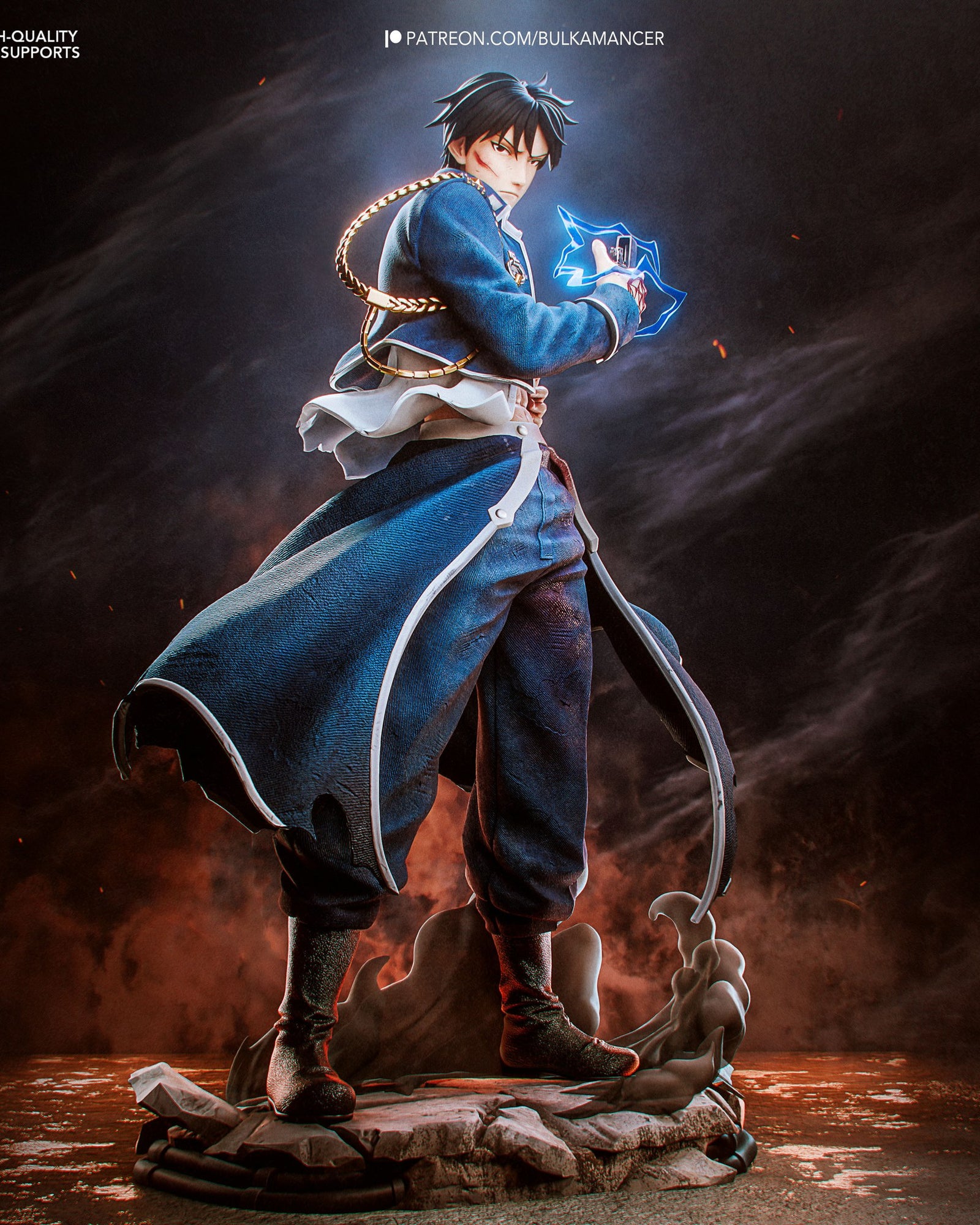 Roy Mustang (Fullmetal Alchemist) resin figure by Bulkamancer — studio render 3