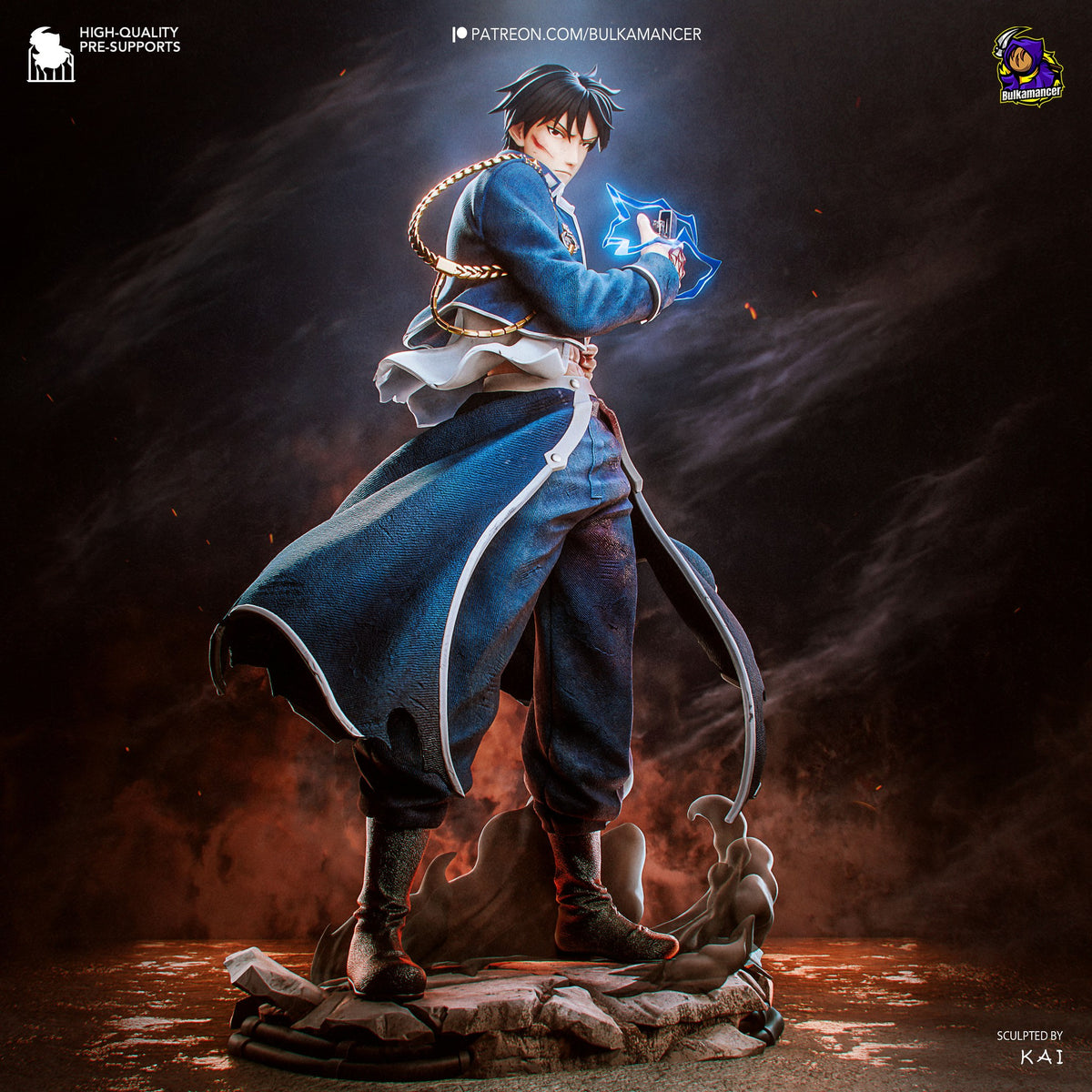 Roy Mustang (Fullmetal Alchemist) resin figure by Bulkamancer — studio render 3