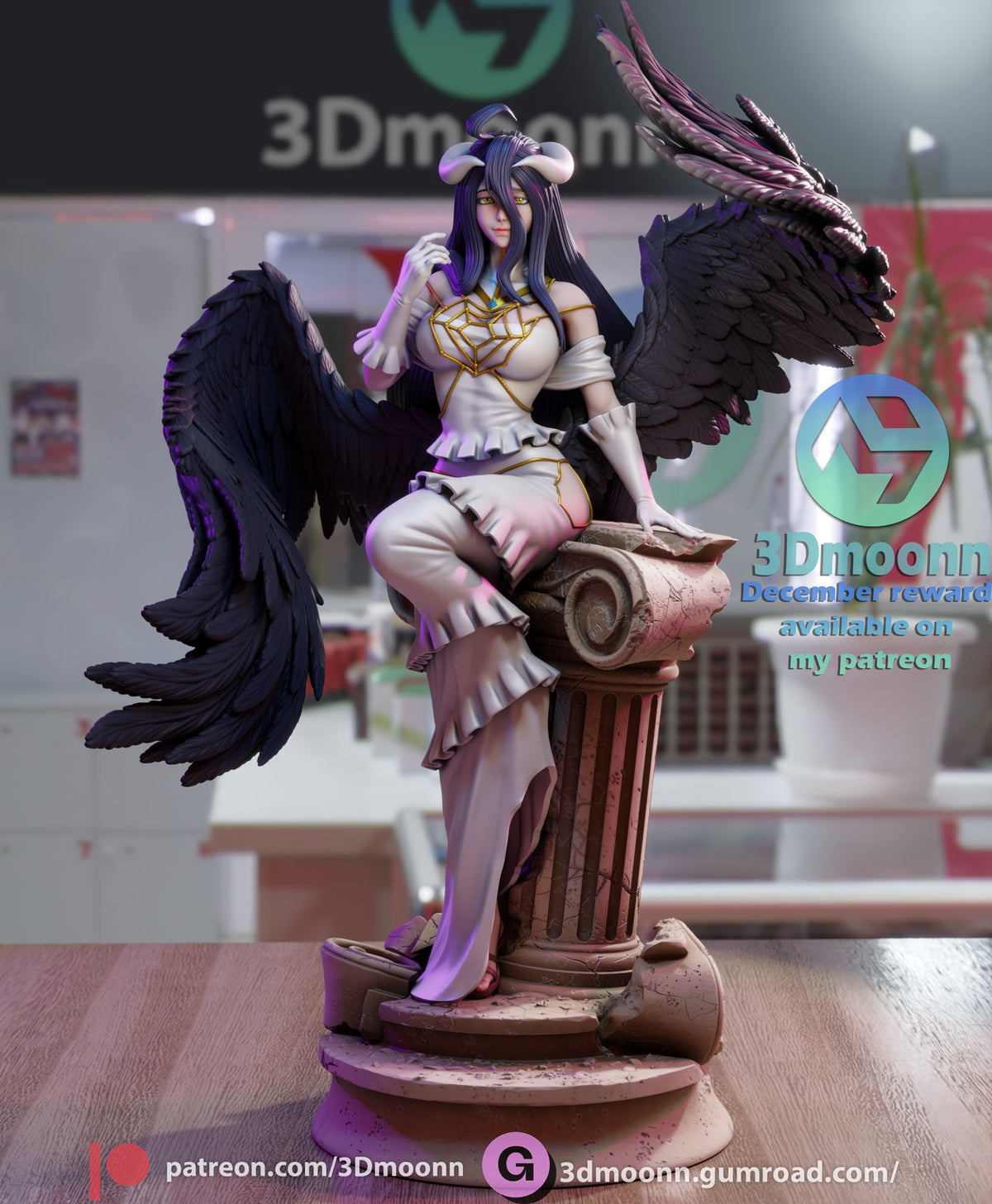Albedo Overlord resin figure by 3Dmoonn — studio preview