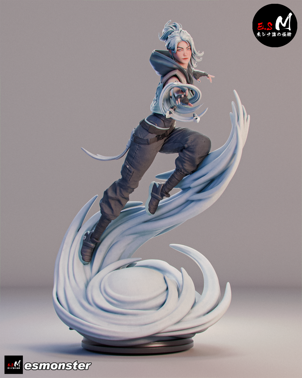 Jett Valorant resin figure — studio preview