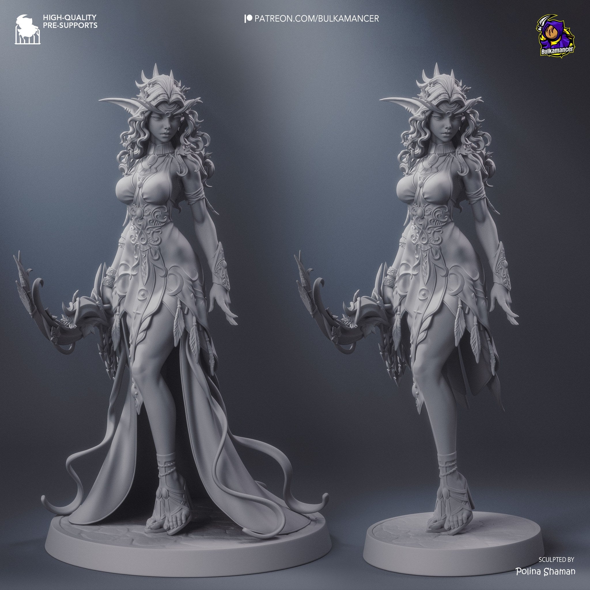 Tyrande Whisperwind (World of Warcraft) resin figure by Bulkamancer — studio render 11
