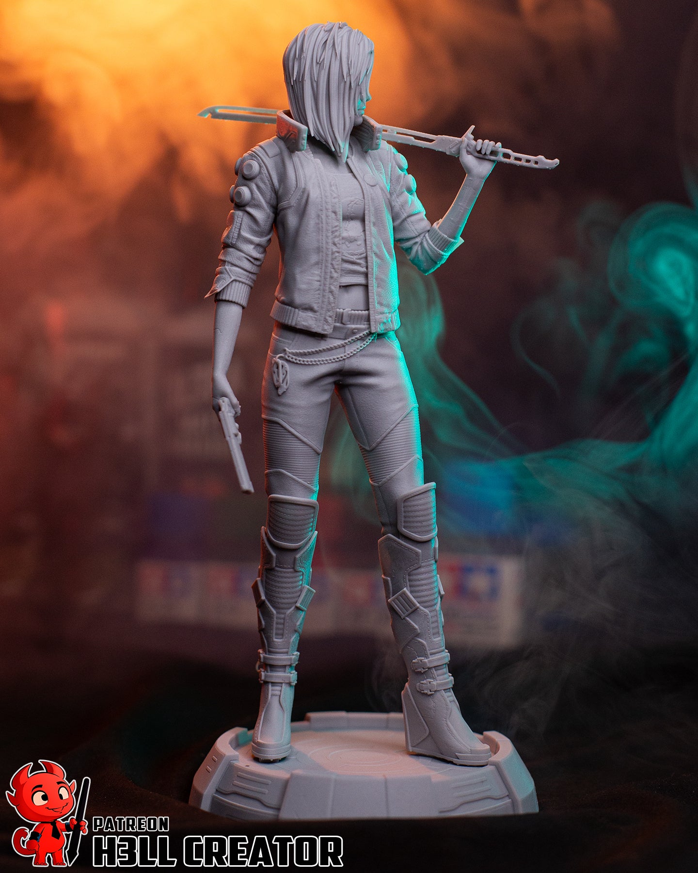 Female V (Cyberpunk 2077) resin figure by h3LLcreator — studio render 14