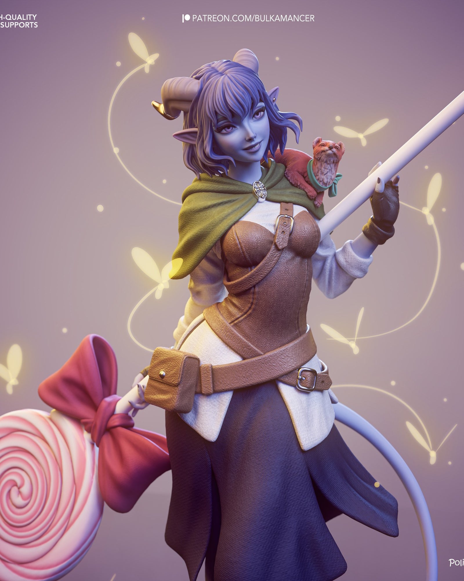Jester Lavorre (Critical Role) resin figure by Bulkamancer — studio render 2