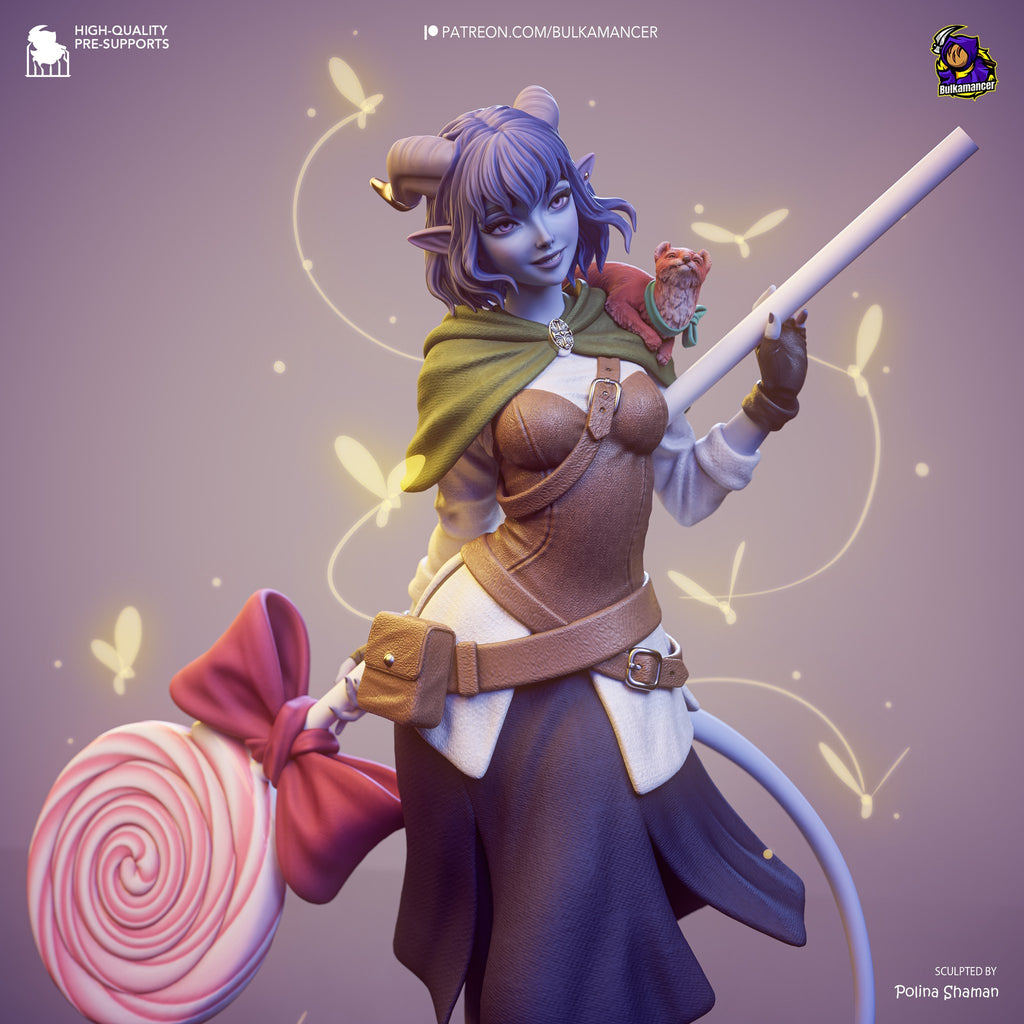 Jester Lavorre (Critical Role) resin figure by Bulkamancer — studio render 2