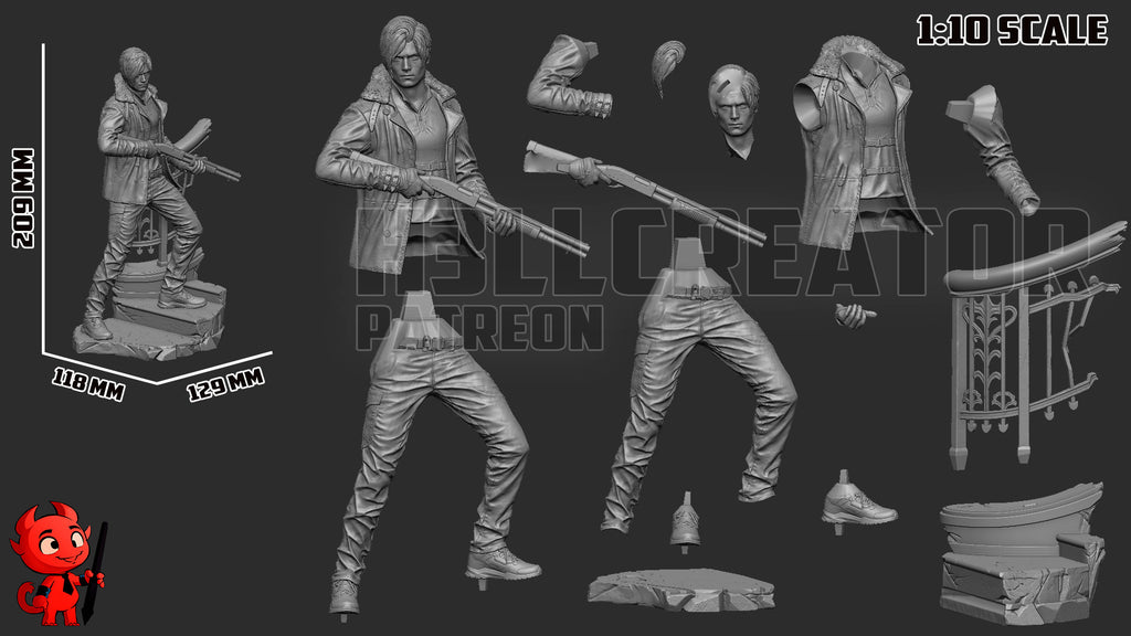 Leon S. Kennedy (Resident Evil) resin figure by h3LLcreator — studio render 10