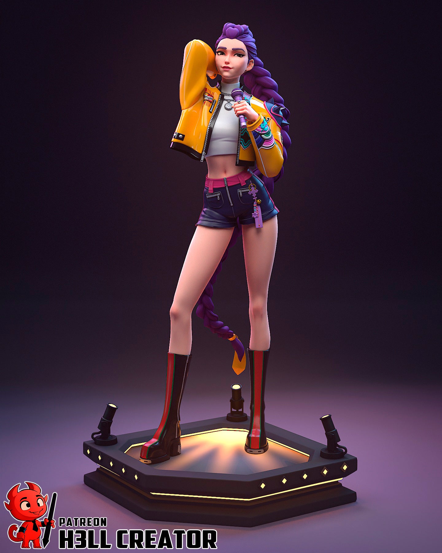 Rumi, Mira and Zoey (KPop Demon Hunters) resin figure by h3LLcreator — studio render 4