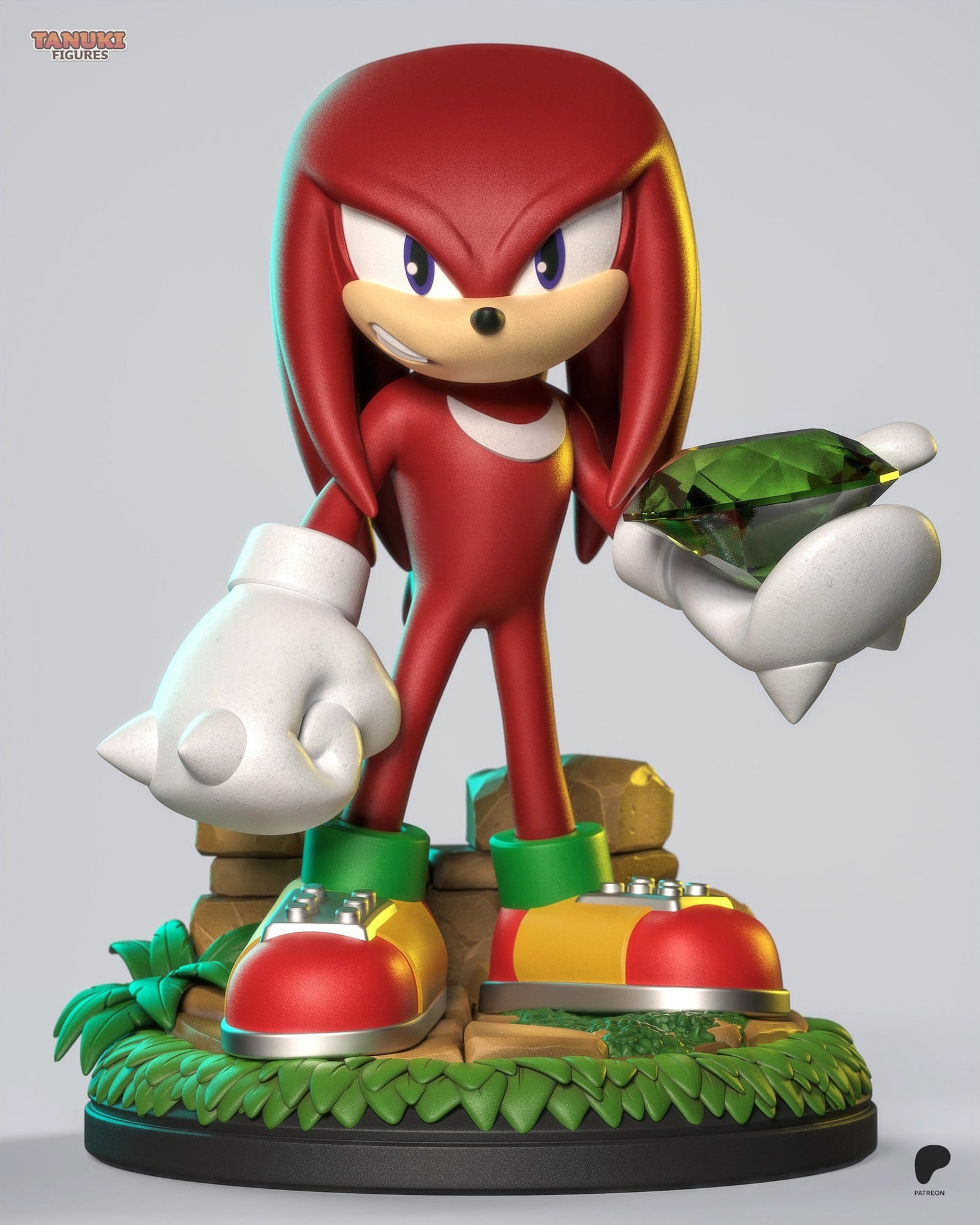 Knuckles the Echidna (Sonic) resin figure by Tanuki Figures — studio render 1
